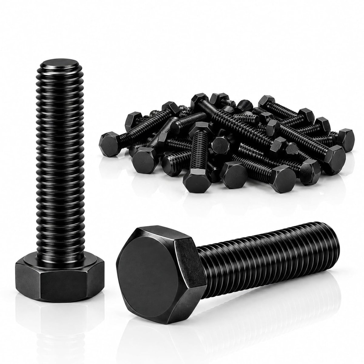 Zeskantbouten zwart M6x30 mm schroeven DIN 933 (20 stuks)
