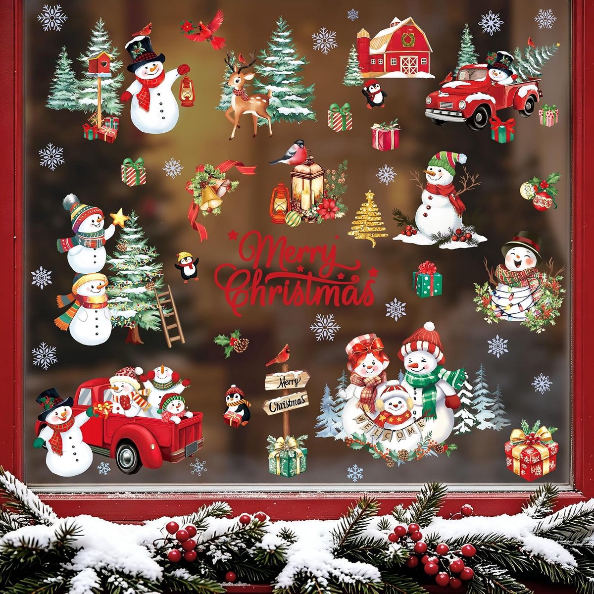 Raamstickers Klampt Xmas Decoraties Decals Geschenken