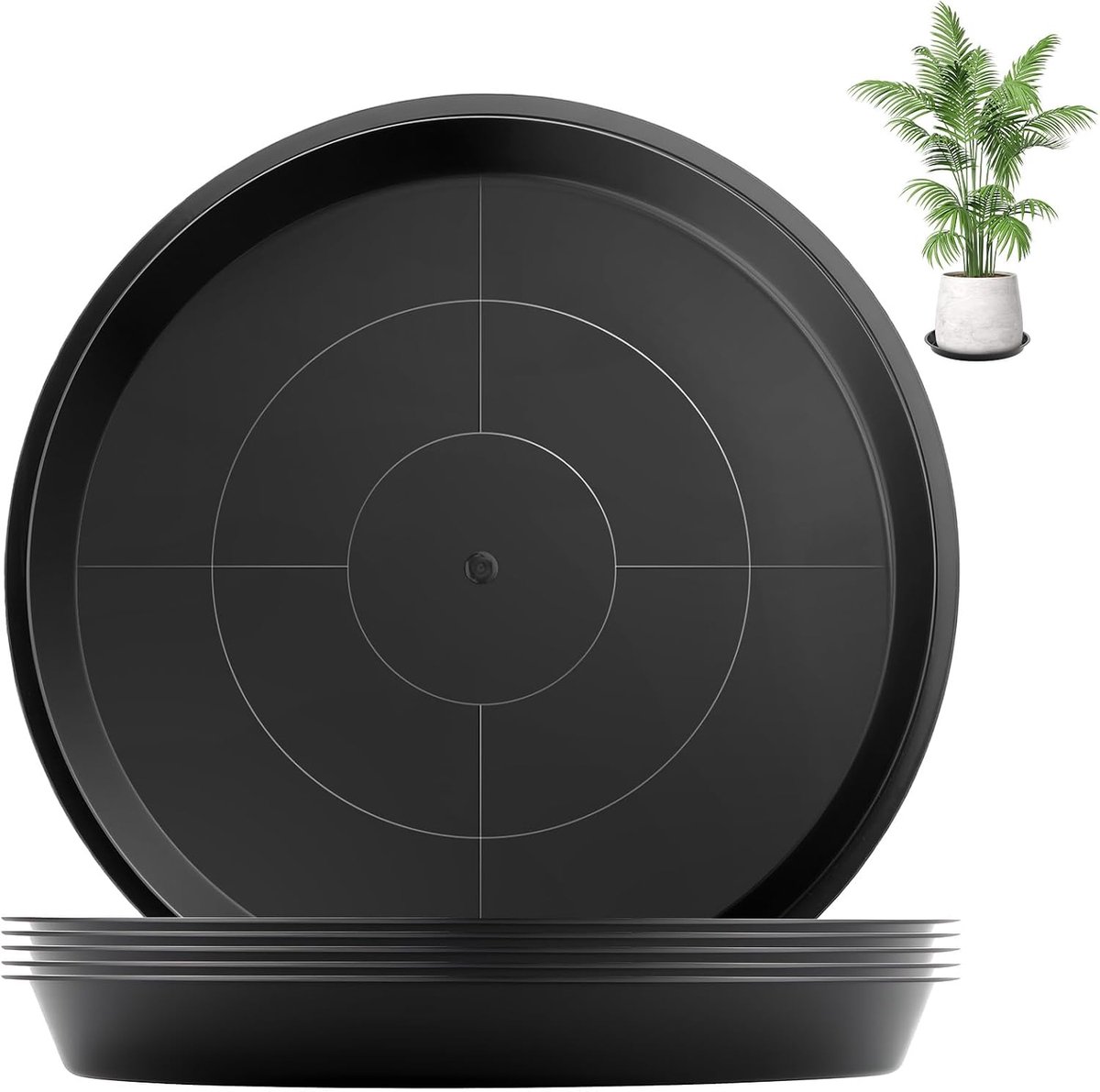 Schotels 46cm Plant Trays Zwart voor Tuinpotten