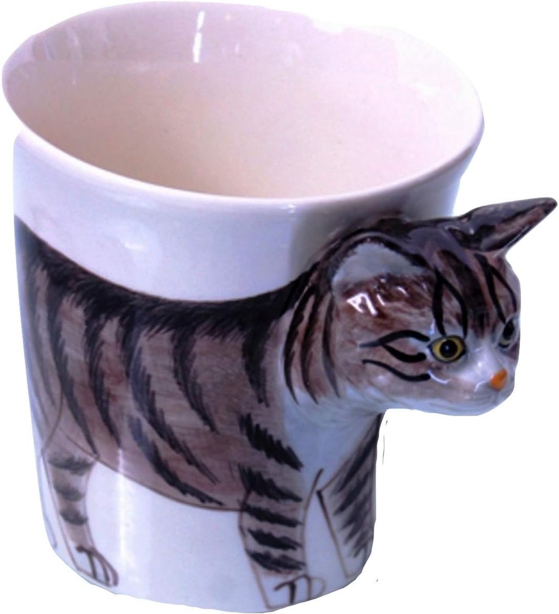 3D keramische mok beker met thema afbeelding kat grijs