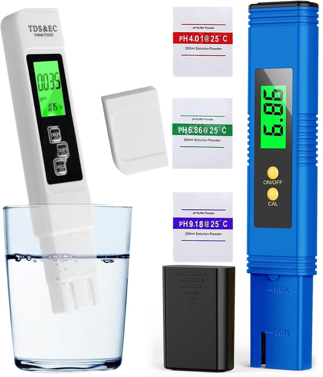 PH-meter 4-in-1, pH Digitale Watertester Precisie 0,01
