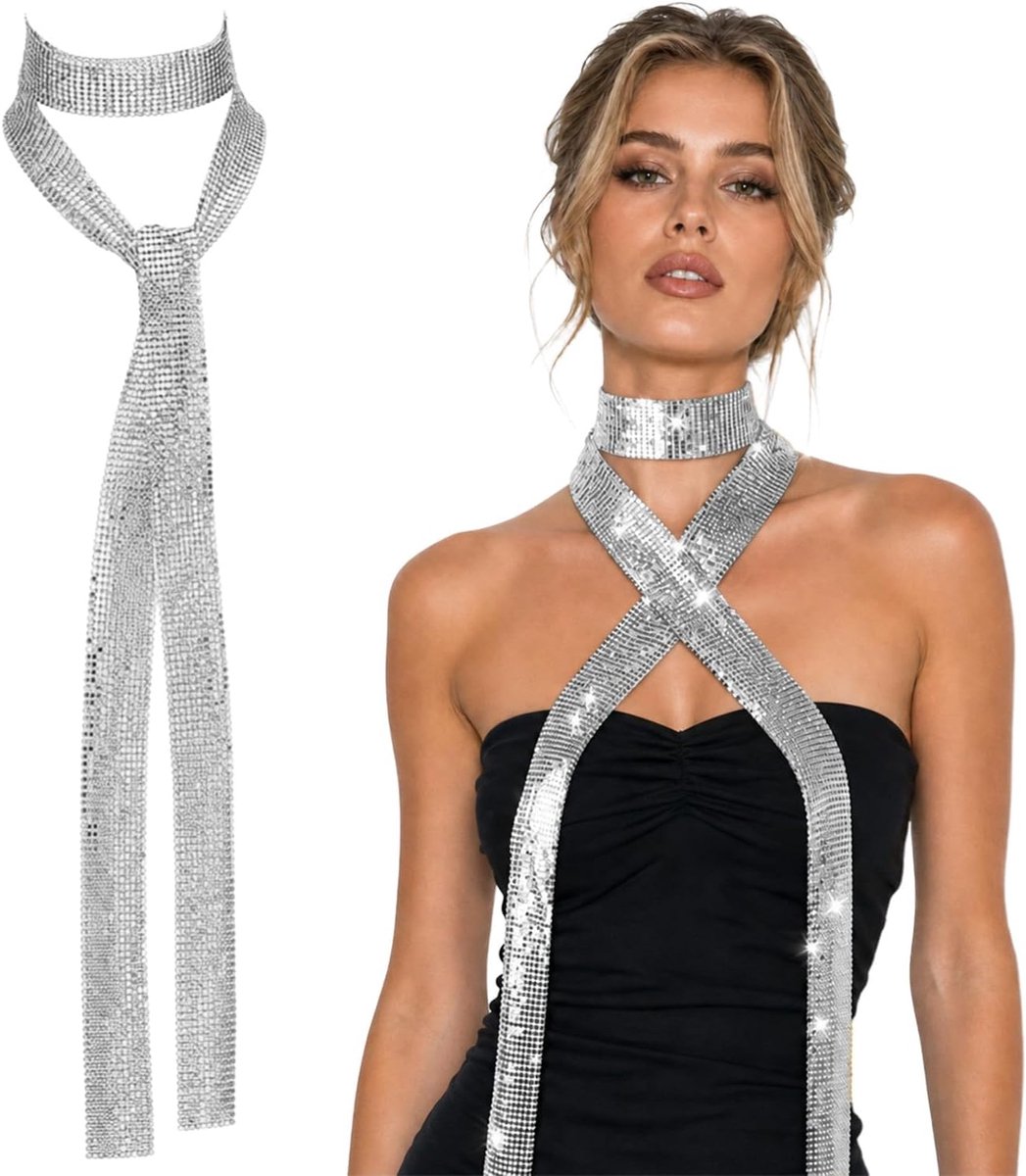 Sjaal voor Vrouwen | Glinsterende Dunne Sjaal | Accessoire voor Festivals, Concerten, Feesten en Raves