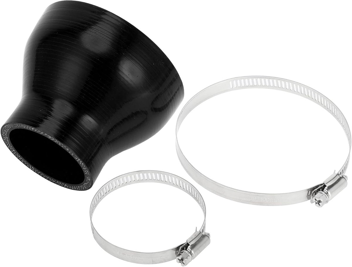 Rechte Koppeling Silicone Slang Met Klemmen 2.01"-3.50" ID 2.99" Lengte 0 Graden Auto Silicone Slang Koelslang 4-Laags 5mm Dikke Luchtinlaat/Turbo/Intercooler Leiding Zwart 1 Set