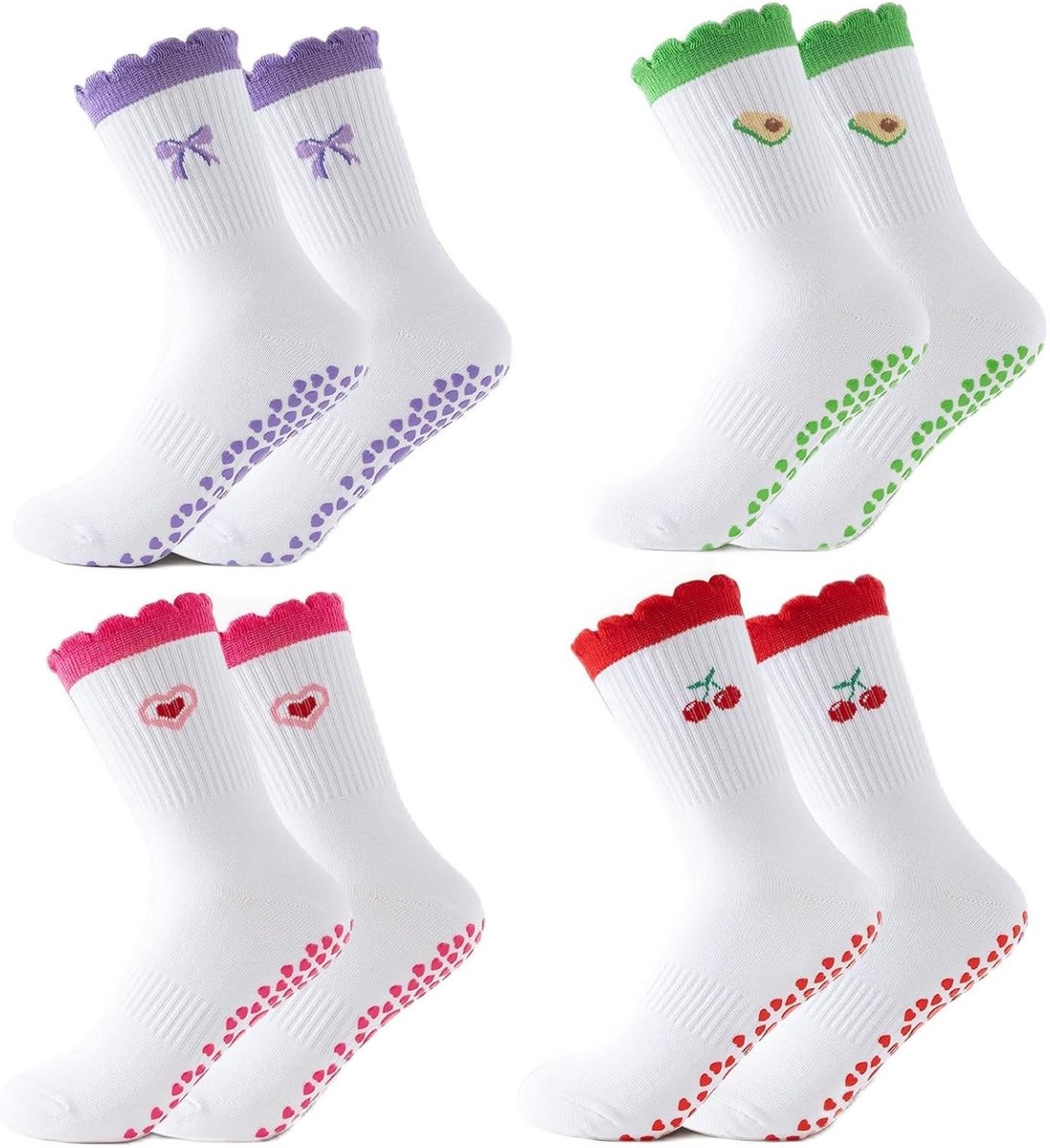 Sokken voor dames, katoen, herstellende pilatessokken, ademend, yoga- en pilatessokken voor dames, cadeau voor bal, dans, trampoline