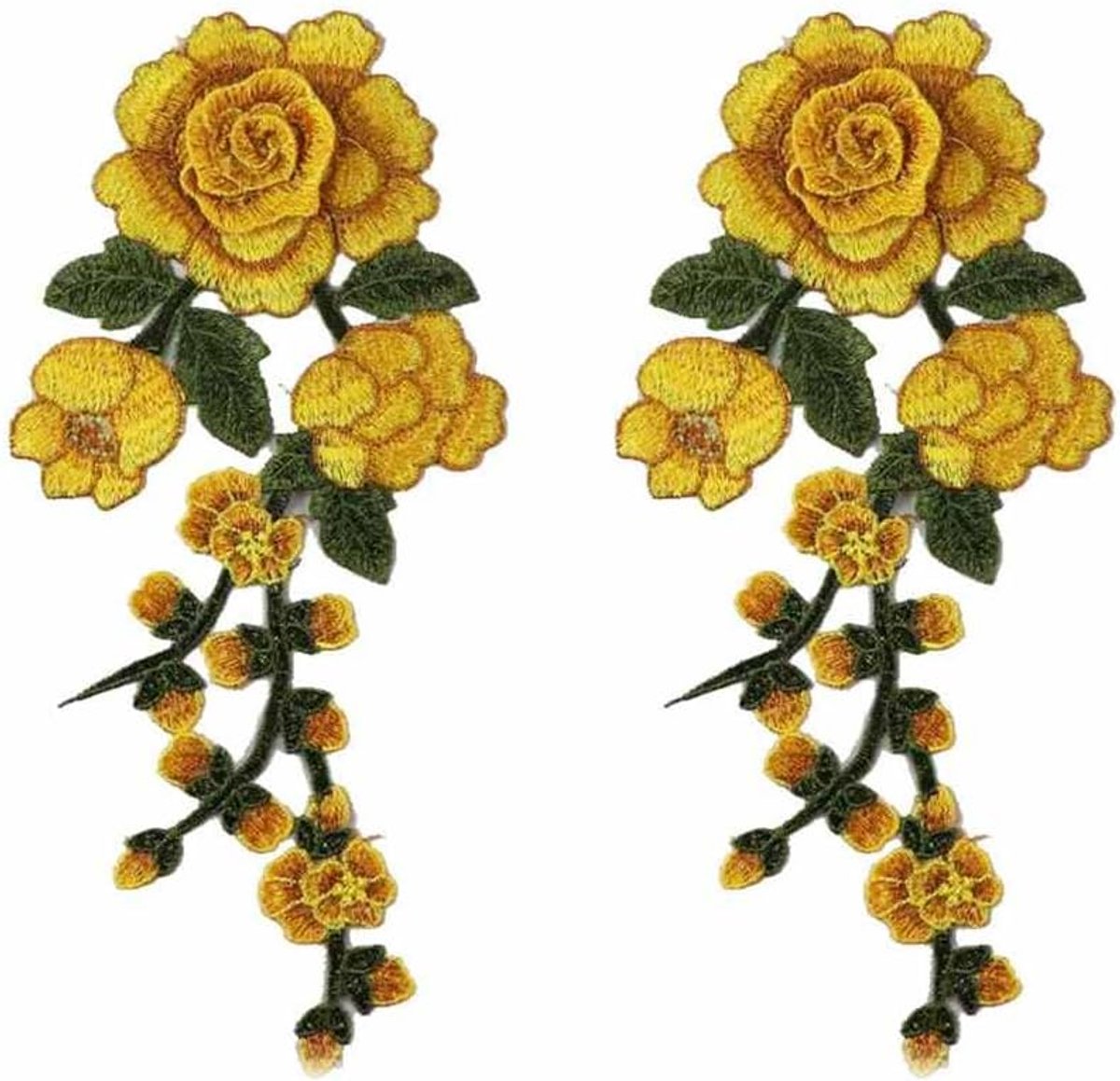 2 stuks retro roos-bloemenpatches om op te naaien geborduurde strijkplaatje patch bloem applique kleding accessoires voor doe-het-zelf naaien cheongsam kleding jurk