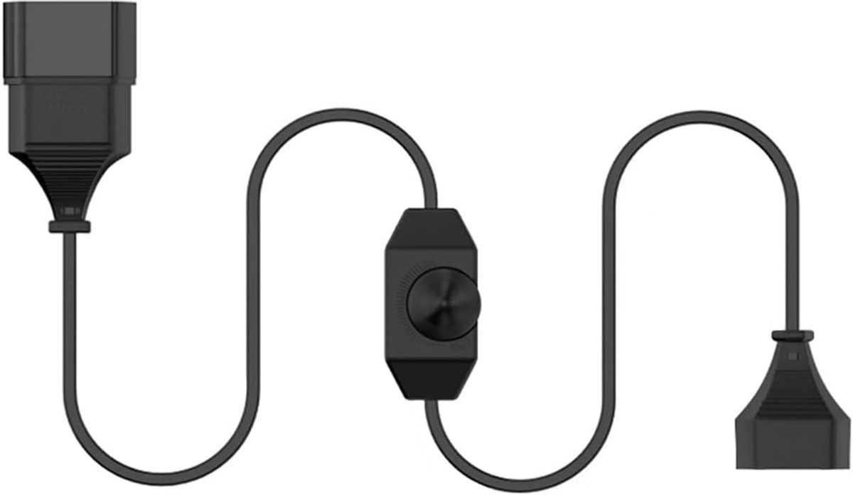SnelShoppen - Dimmer met Schakelaar 2m voor Dimbare Lampen 220-250V, 100W Max, Zwart, Ideaal voor Thuis, Tuin, Feestverlichting