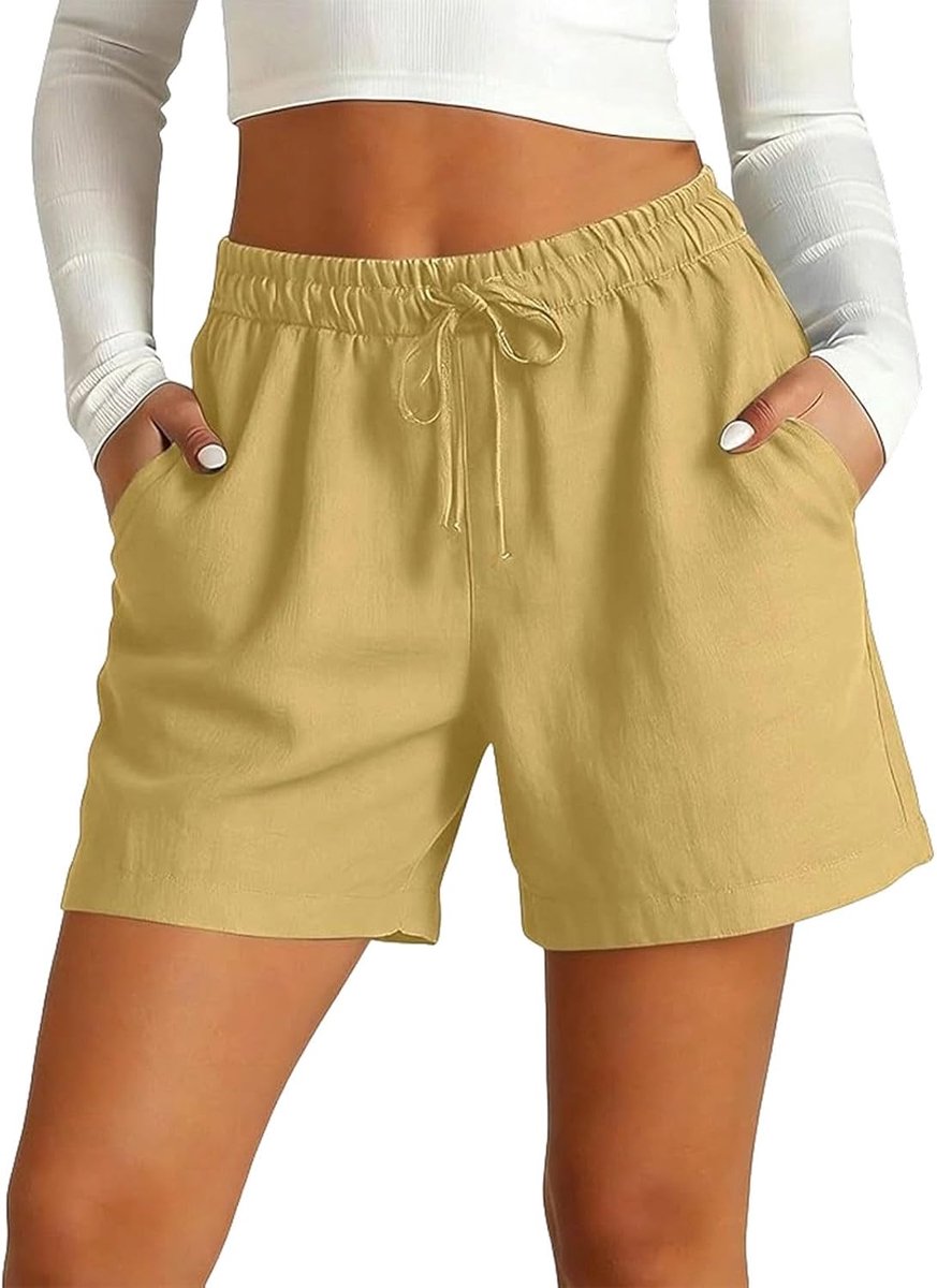 Lichte linnen bermuda shorts met zakken
