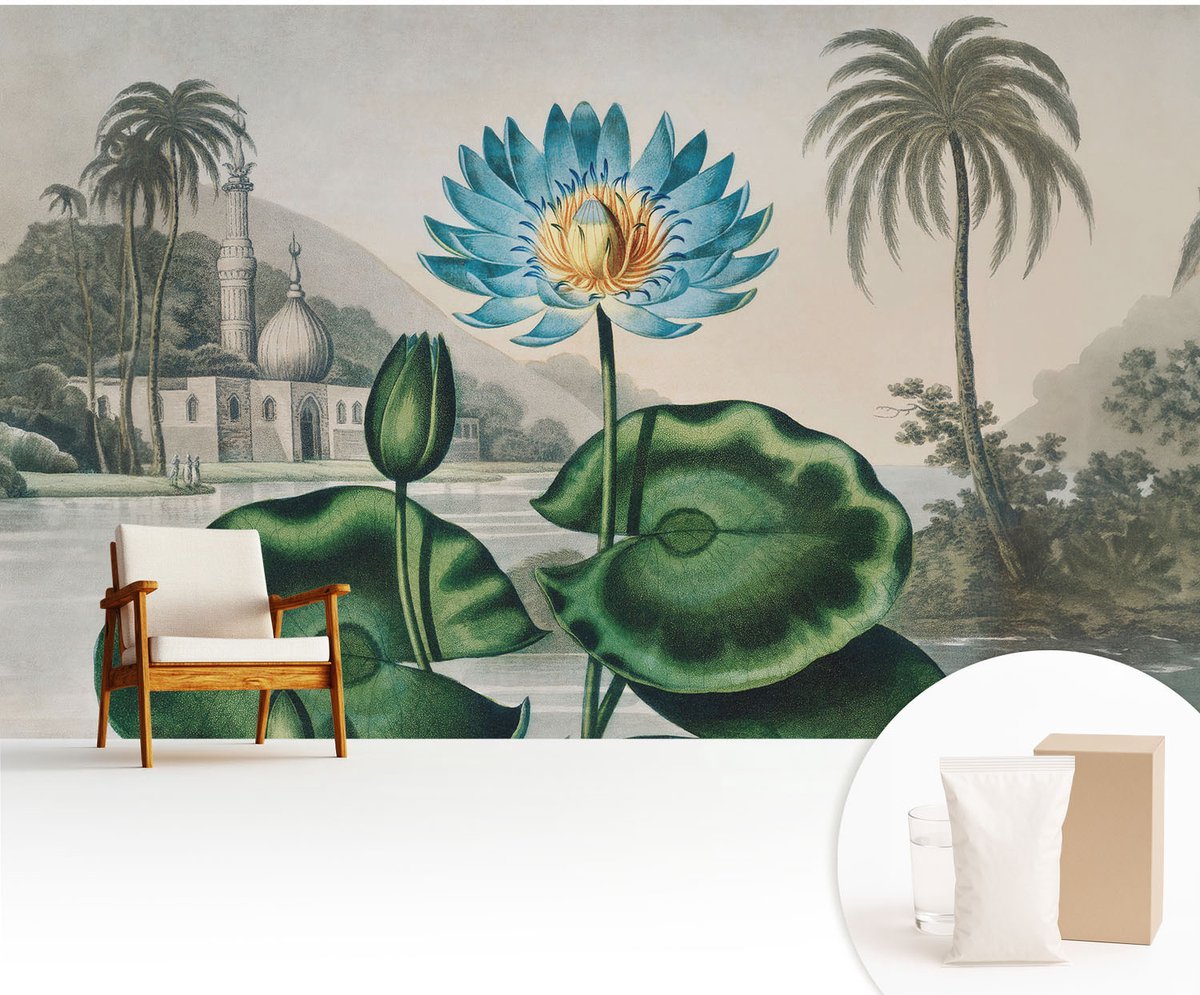 Wallfluent Fotobehang - Groente Vliesbehang - 416x254 cm - Exotisch Landschap Fotobehang Vlies - Hal behang Bloemen En Planten - Muurschildering - Hal behang