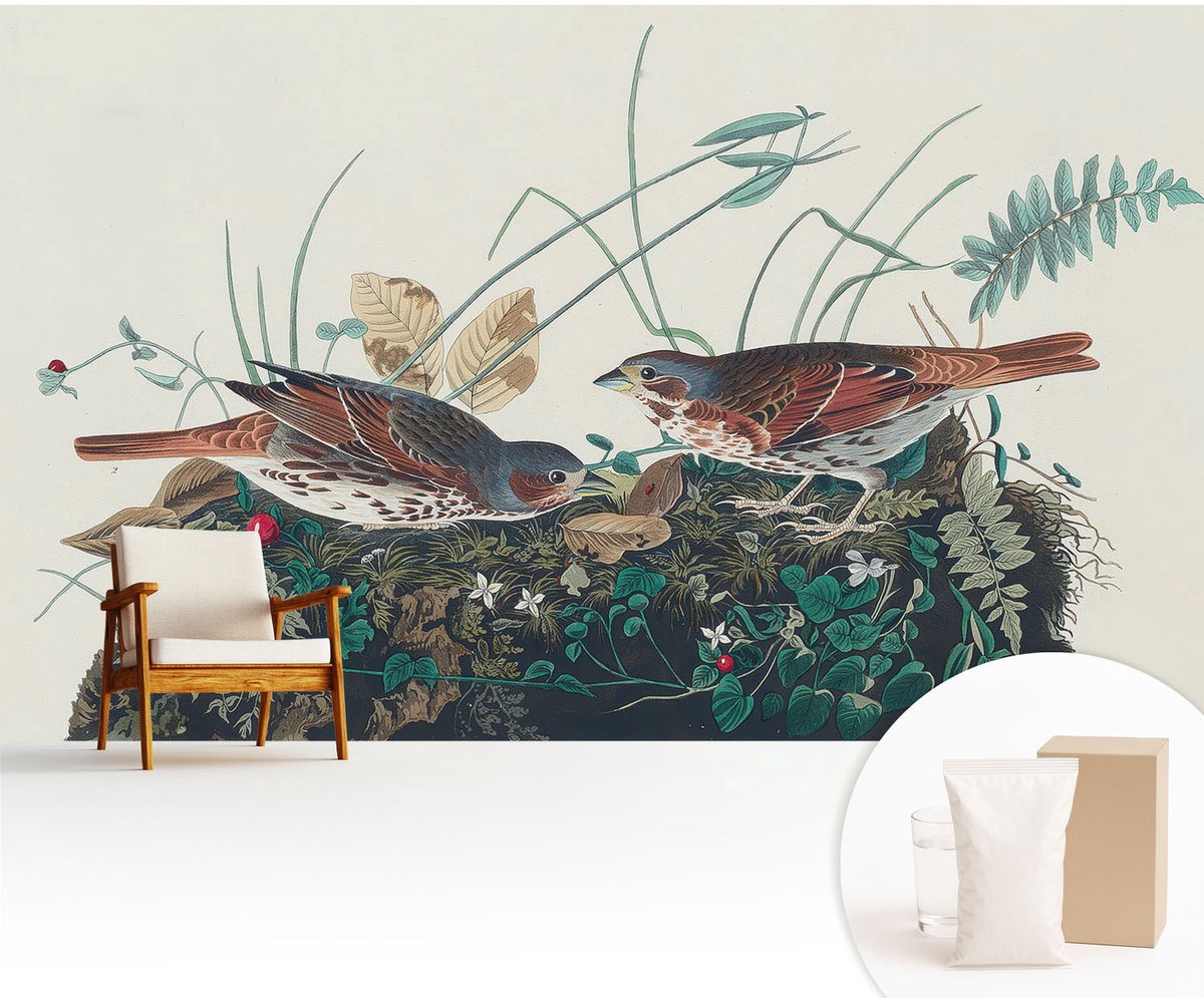 Wallfluent Fotobehang - Grijs Vliesbehang - 416x254 cm - De Charme Van De Natuur Muurschildering - Gang behang Bloemen En Planten - Fotobehang Vlies - Gang behang