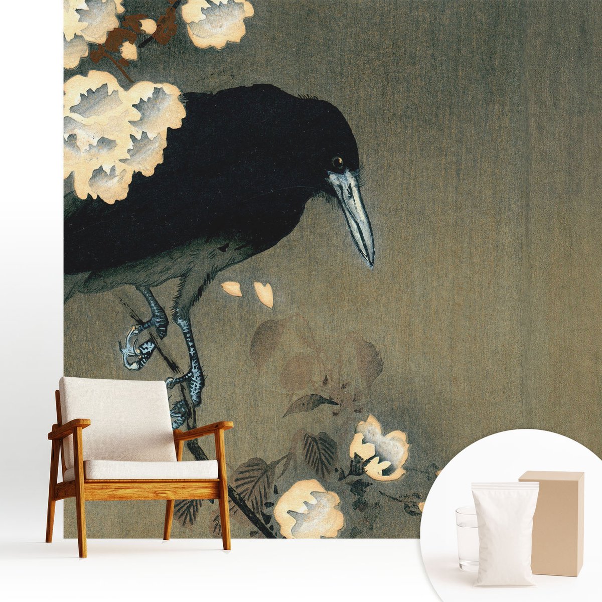 Wallfluent Fotobehang - Grijs Vliesbehang - 250x250 cm - Exotische Natuur Muurschildering - Gang behang Dieren - Fotobehang Vlies - Gang behang