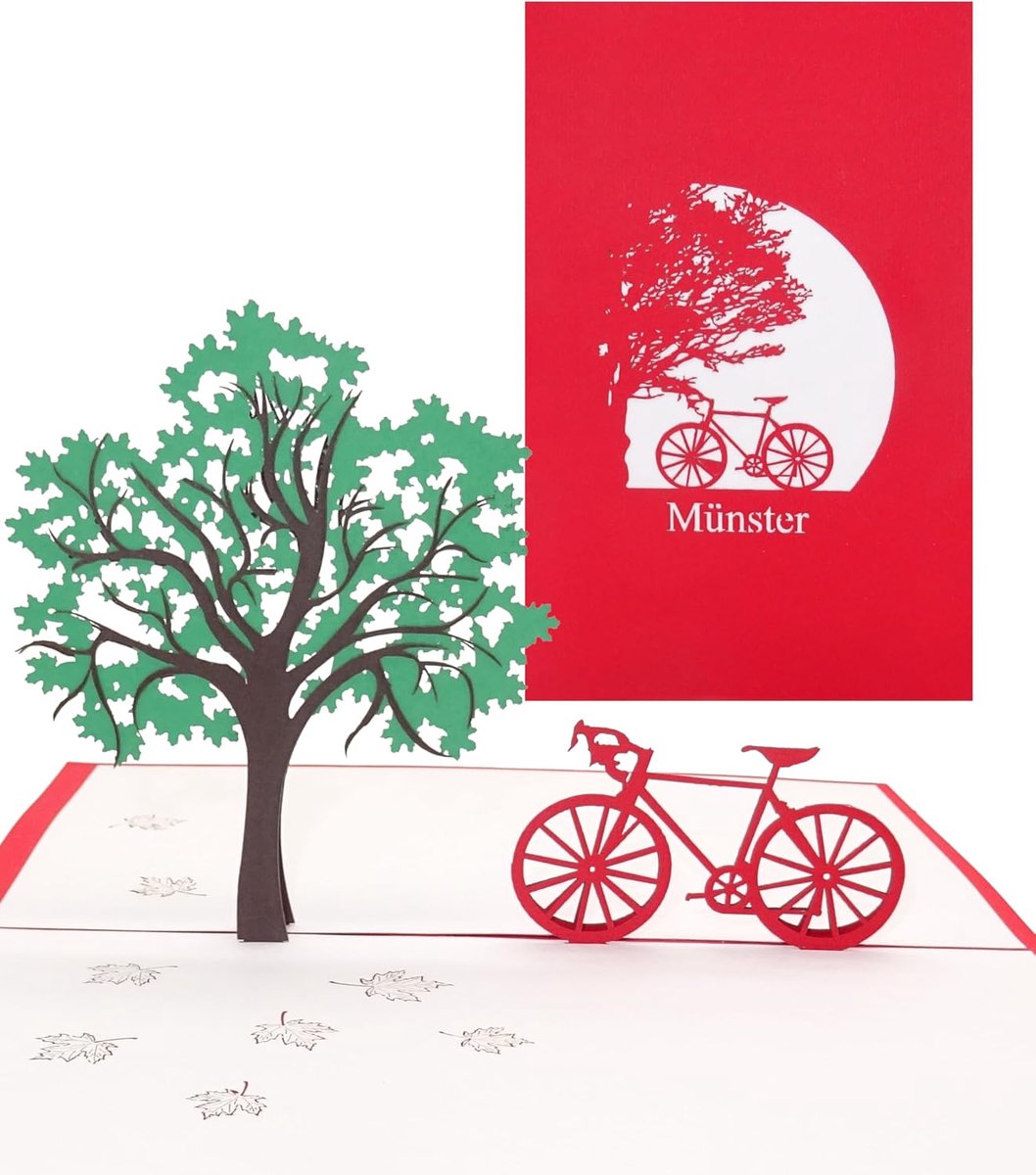 3D Pop-up kaart Münster met fiets