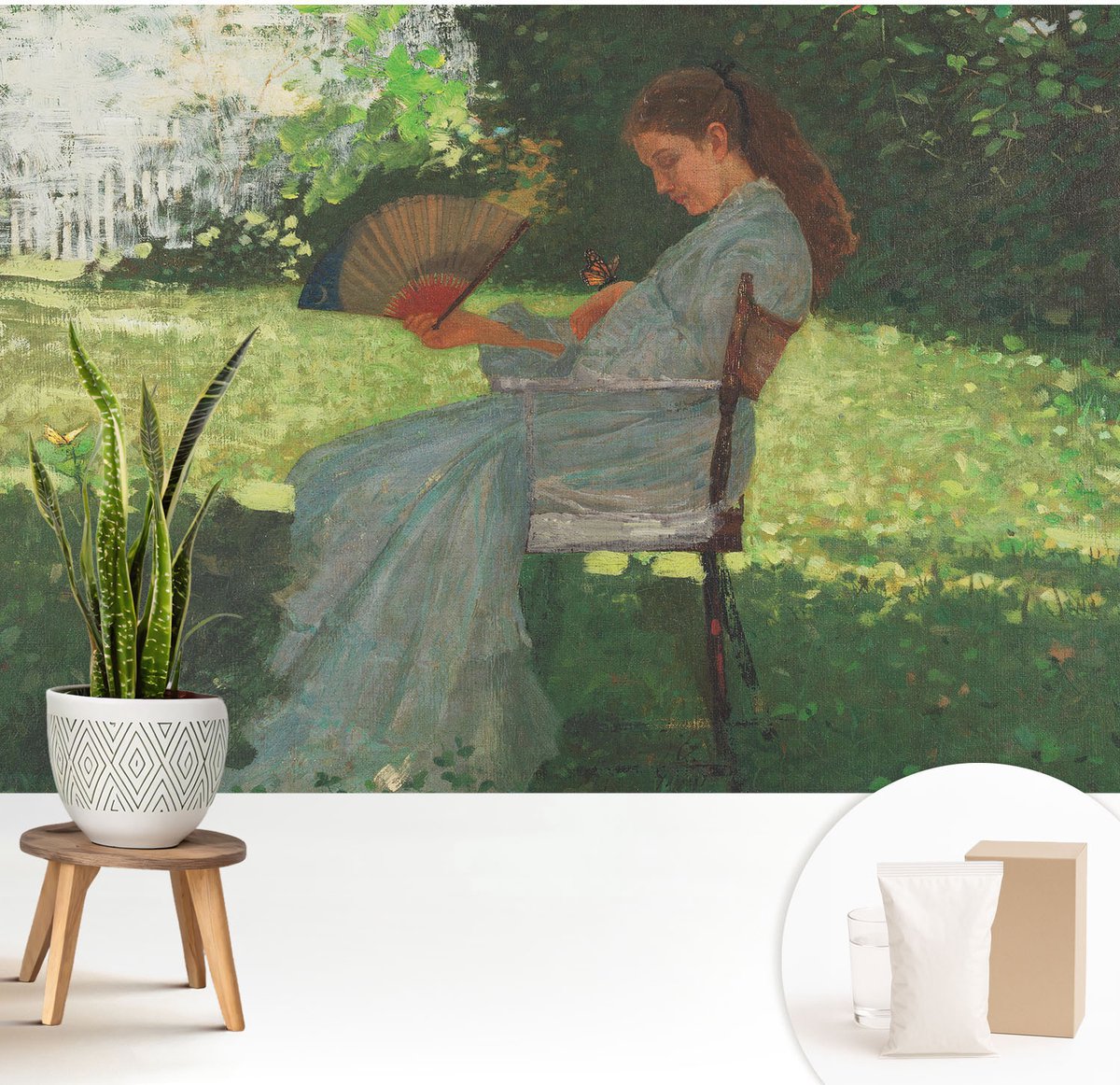 Wallfluent Fotobehang - Groente Vliesbehang - 208x146 cm - Zomerharmonie Fotobehang Vlies - Woonkamer behang Landschappen - Muurschildering - Woonkamer behang