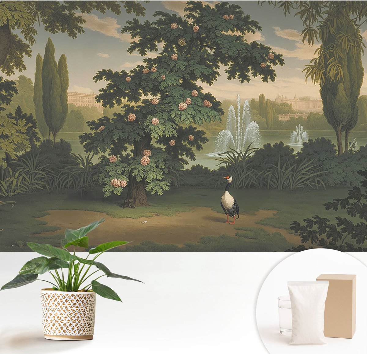 Wallfluent Fotobehang - Groente Vliesbehang - 152x104 cm - Natuurlijke Tuin Muurschildering - Gang behang Landschappen - Fotobehang Vlies - Gang behang