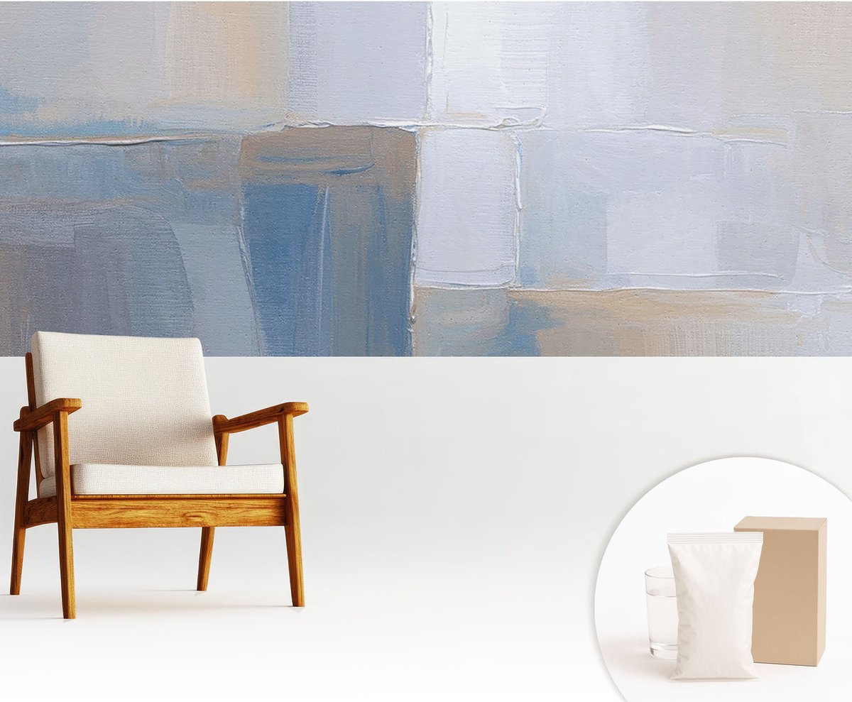 Wallfluent Fotobehang - Wit Vliesbehang - 250x104 cm - Harmonieuze Abstractie Muurschildering - Gang behang Abstractie - Fotobehang Vlies - Slaapkamer behang