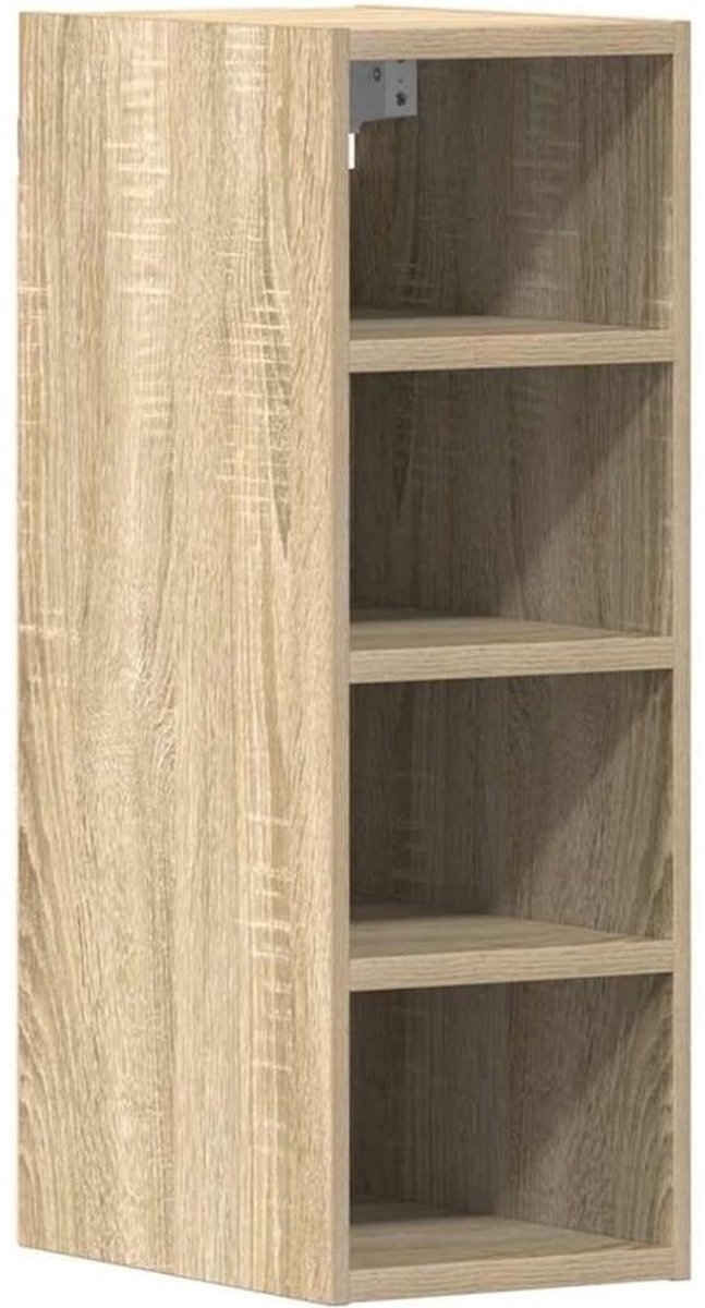 Hangende wandkast - Sonoma eikenhout - Decoratief snijwerk