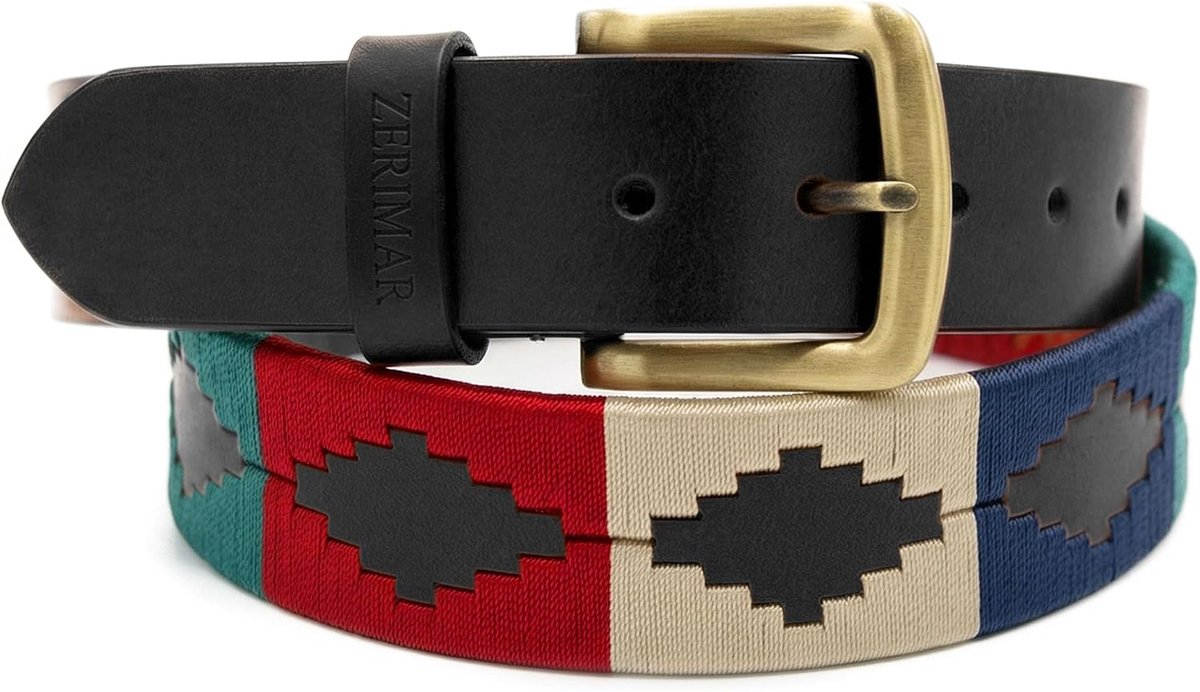 Zerimar Men's cowhide leather belt, Argentine polo style, width 38 mm, elegant buckle, high-quality leather bracelet - ShopVlot