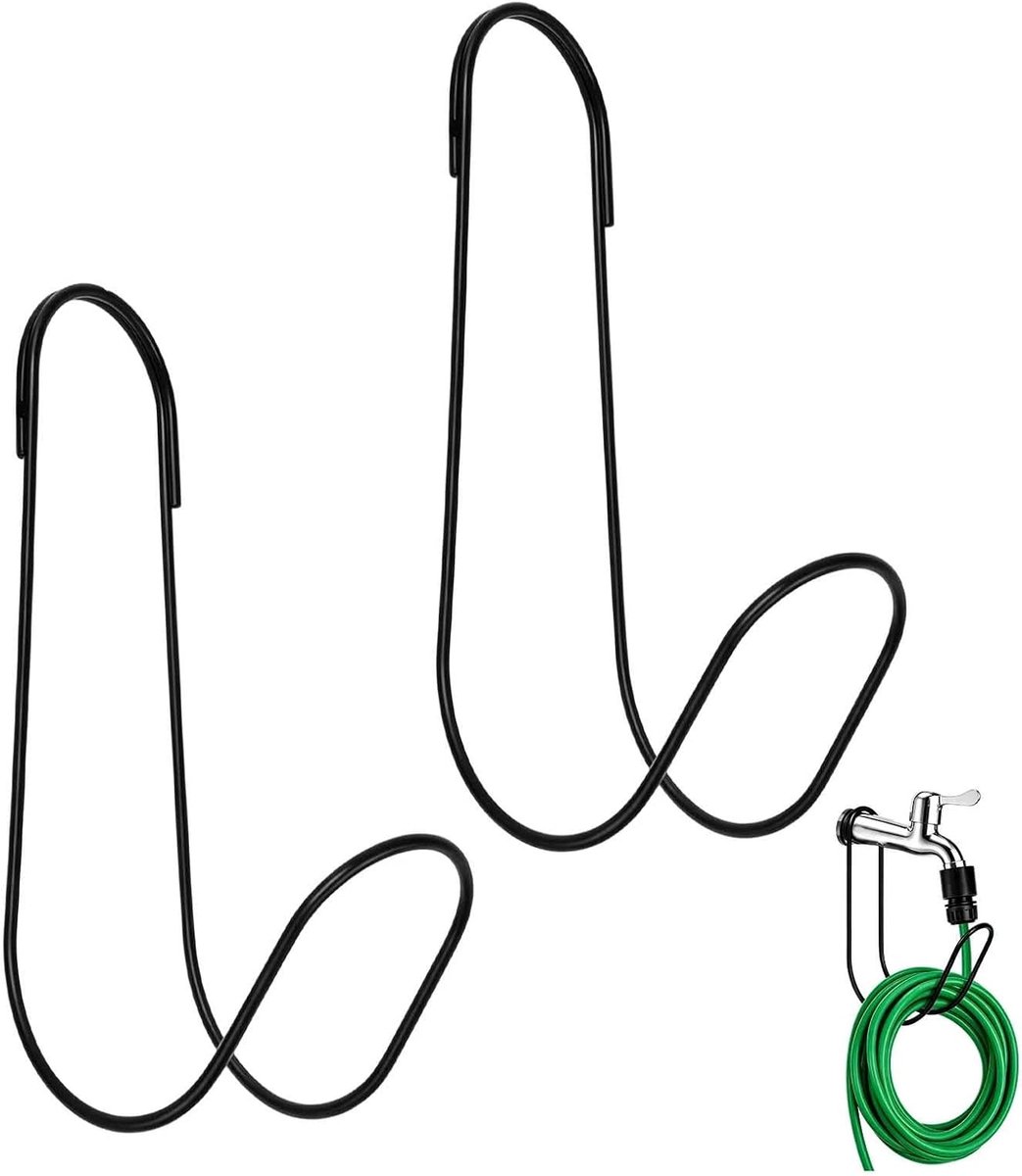 Garden Hose Holder, Metal, Pack of 2, No Drilling - Garden Hose Holder Metal Water Hose Holder Garden Hose Hanging for - ShopVlot