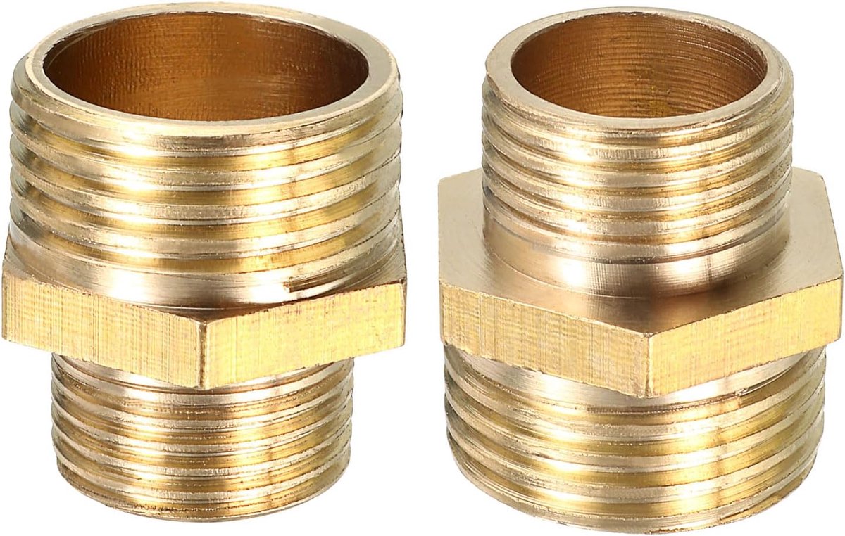 BSP Koppeling 1/2 x 3/8 - Messing Hex Connector - Duurzaam en Stevig - Voor Pijpaansluiting - ShopVlot