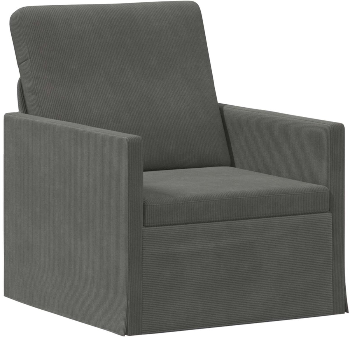 vidaXL Fauteuil - Donkergrijs - 70 - x - 81 - x - 82 - cm - Corduroy - stof