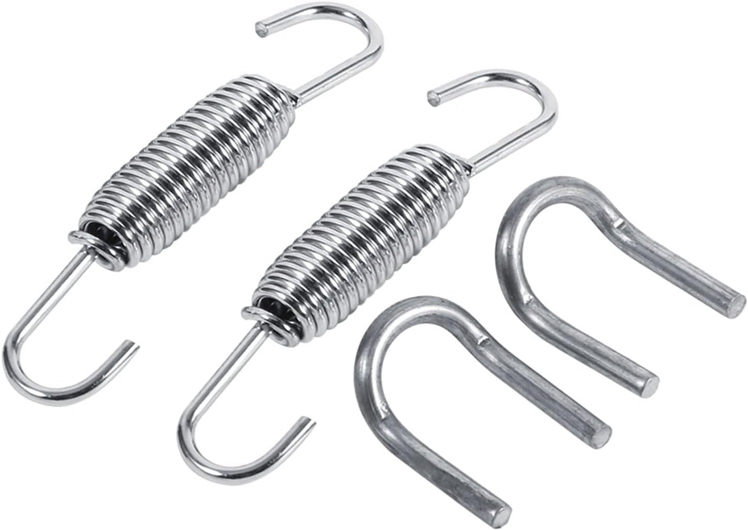 Exhaust Pipe Spring, 65mm Stainless Steel Silver Swivel Exhaust Pipe Springs for Motorcycle - ShopVlot