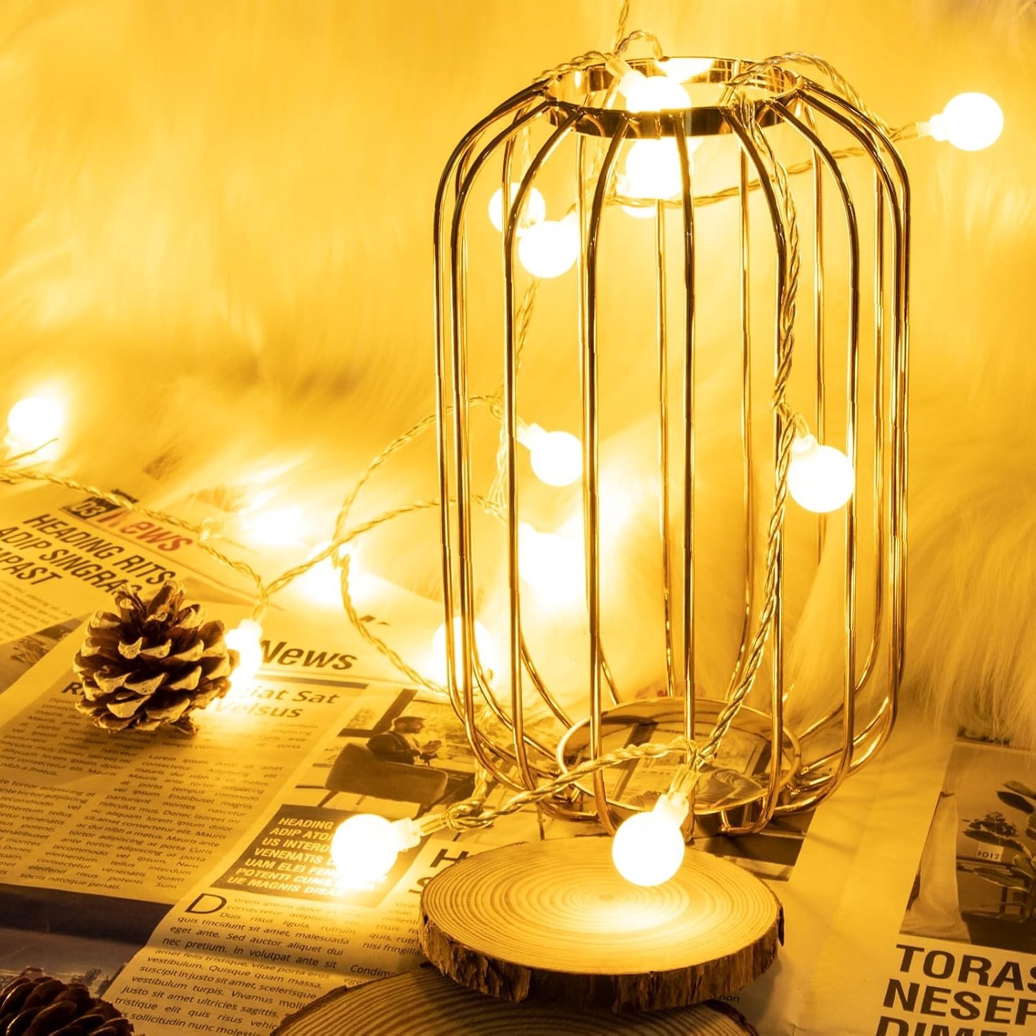 LED Lichtketting - Warmwit - 6 m - 40 LED's - Voor Binnen en Buiten Decoratie
