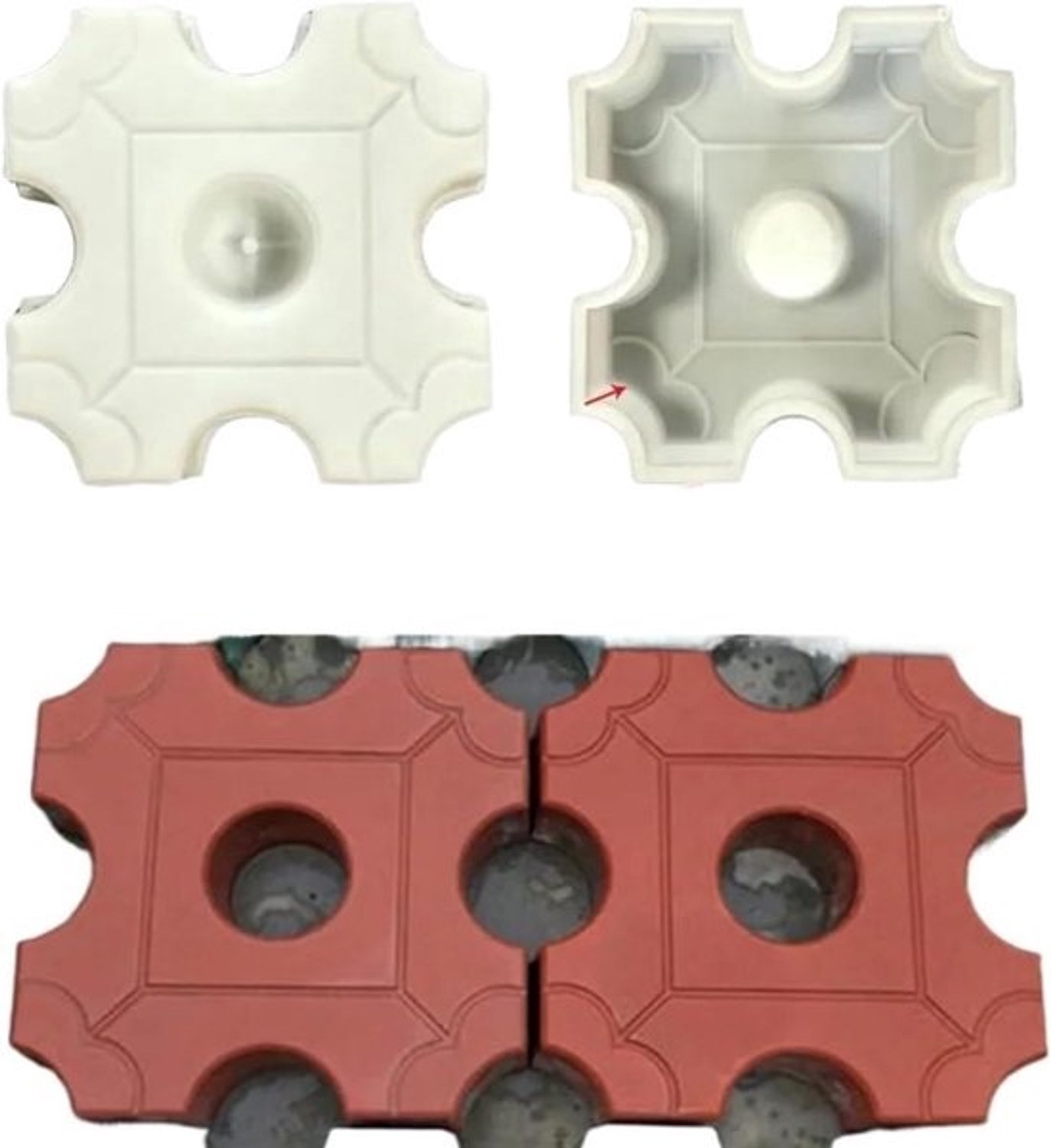 Betonnen tuinpadmal - Bestratingsvorm voor steen - Voor het aanleggen van een tuinpad - Herbruikbaar plastic - Vierkant - Wit