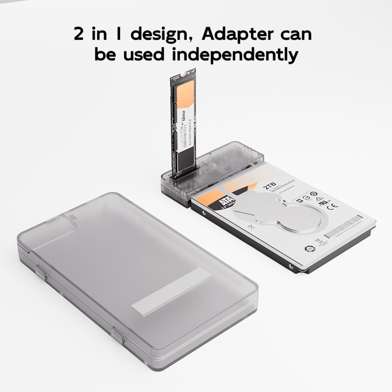 2-in-1 USB-C to M.2 NVMe and 2.5 SSD enclosure