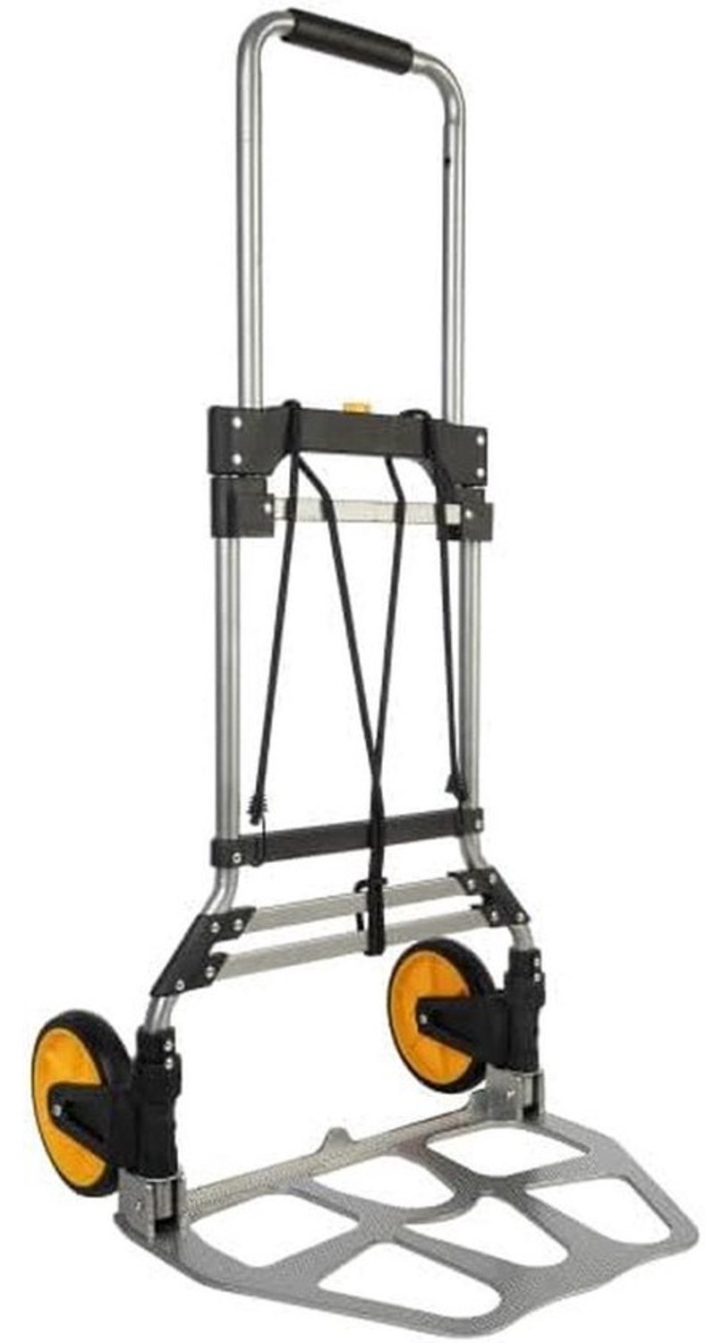 Opvouwbare Steekwagen - Dolly Kar Wielen - Zwaar Transport - Inklapbaar Telescopisch Handvat - 350 Lbs Capaciteit - Zilver Zwart