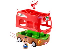Klorofil Speelset Maxi Bus - Kinderspeelgoed - Inclusief Chester de Muis - Plaats voor 11 Figuren - Met Glijbaan - Vanaf 18 Maanden