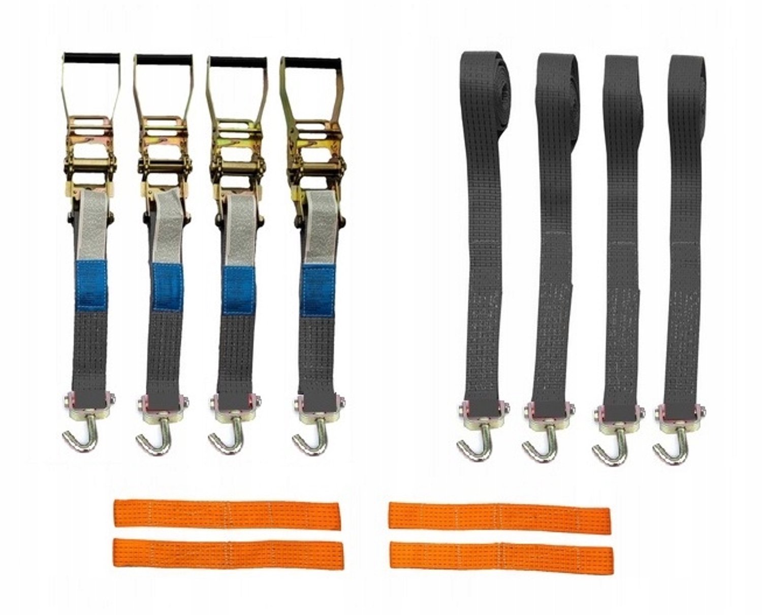 4x Transportspanbanden 4T/3M/50MM met Zwenkhaken