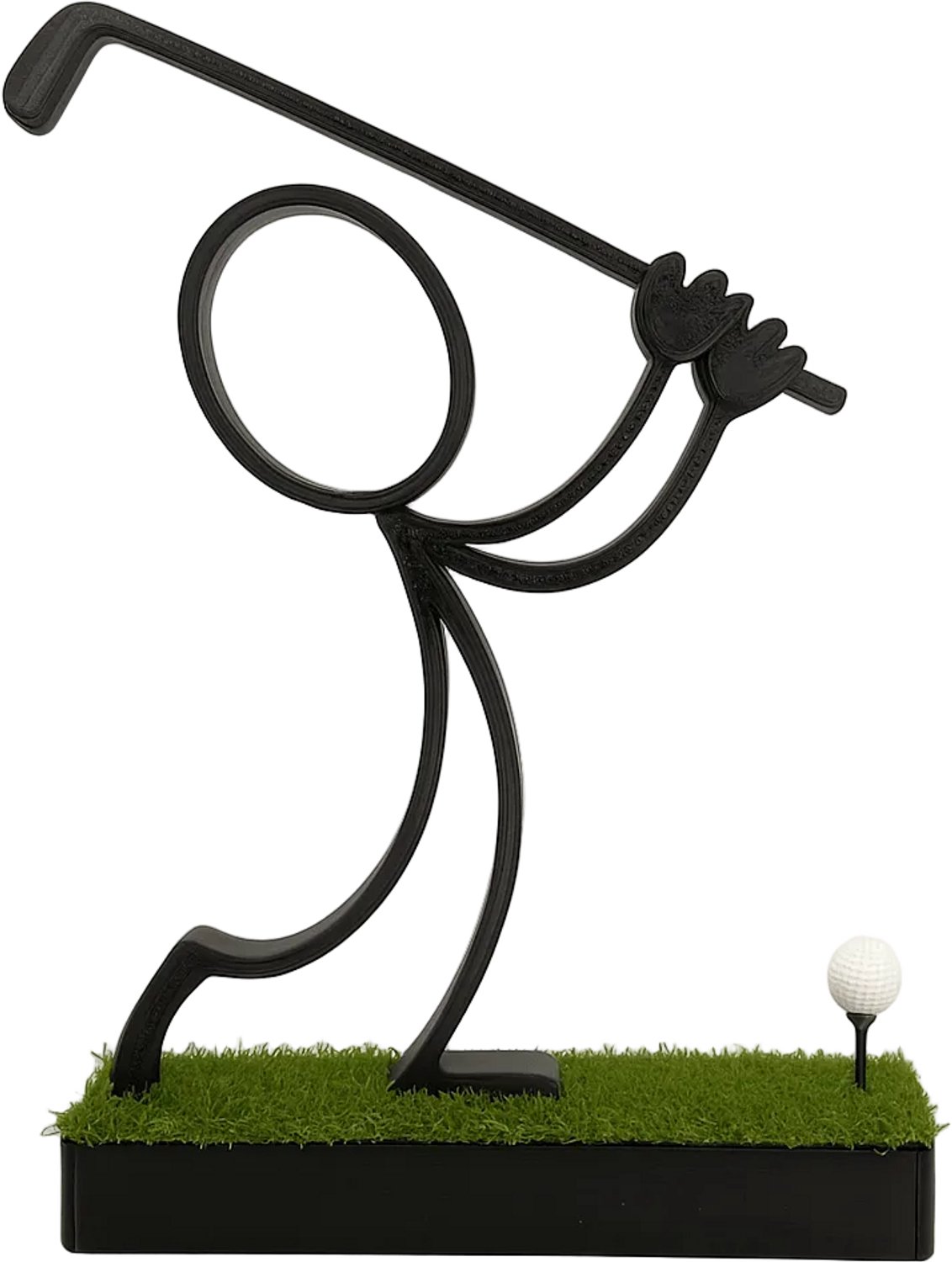 Stickyman Golfer beeldje - 20 cm - met kunstgrasvoetstuk