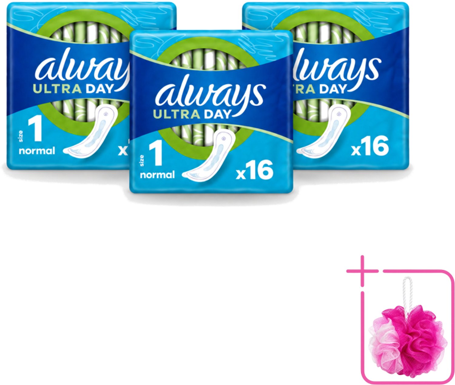 3 x Always – Maandverband – Ultra Normal – 16 Maandverbanden - Bulkverpakking - Maandverband normaal - Menstruatie bescherming