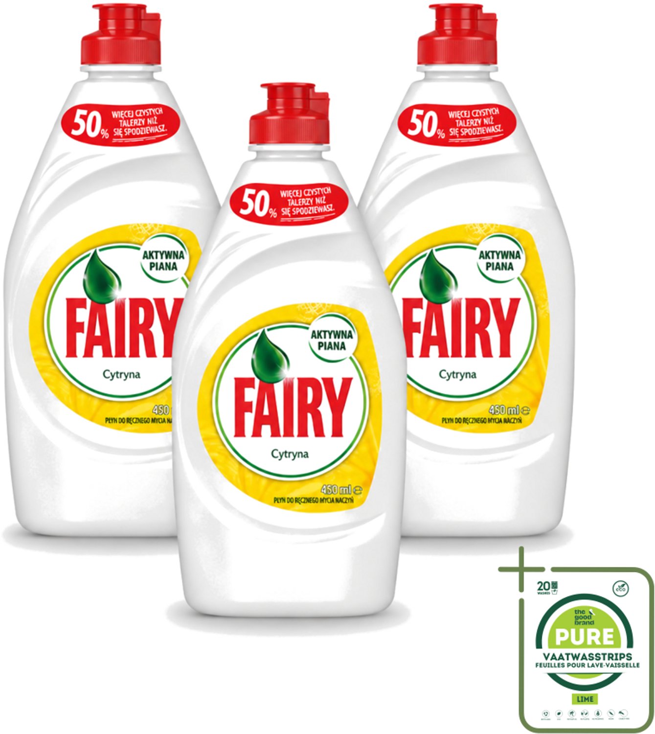 3 x Fairy – Afwasmiddel – Citroen – 450 ml - Grootverpakking - Afwasmiddel Citroen - Vaat Reinigen - Vet Verwijderen - Schone Vaat - Frisse Geur