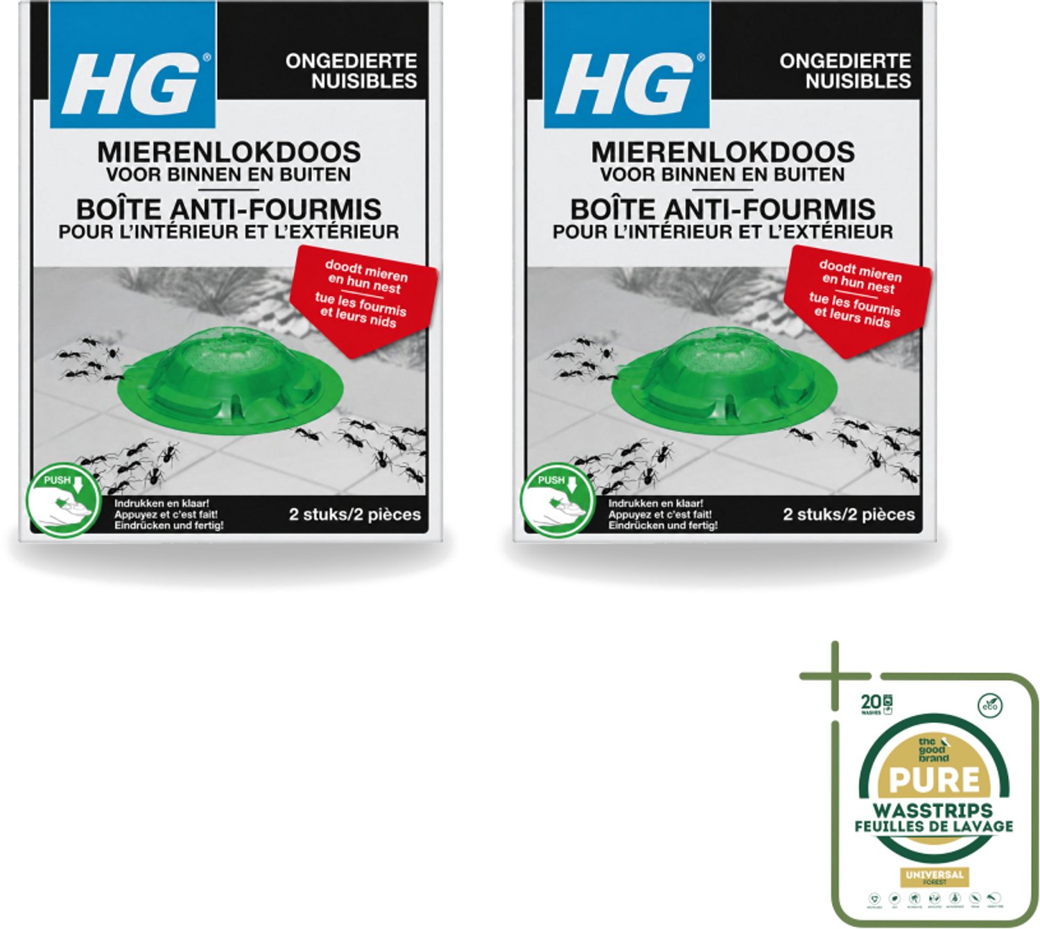 2 x HG X - Ongedierte - Mierenlokdoos Voor Binnen & Buiten - Bestrijdt Tot In Het Nest - 2 Doosjes - Wasstrips - Mierenbestrijding - Mierenlokdoos - Mierenbestrijding Binnen En Buiten - Mierenbestrijding Tot In Het Nest - Mierenbestrijding Tuin