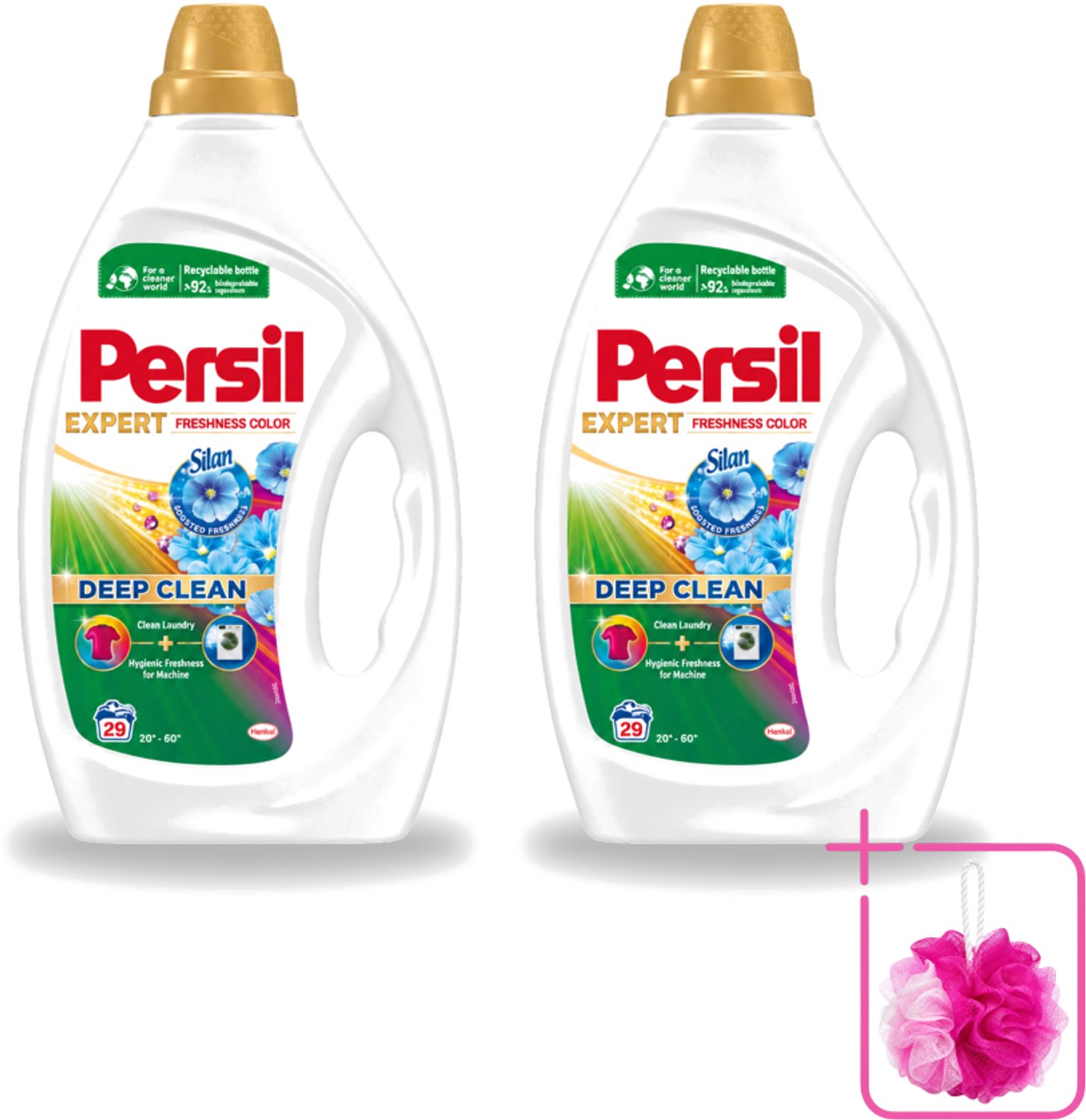 2 x Persil Expert - Vloeibaar wasmiddel - Gekleurde Was - Silan Boosted Freshness - 29 Wasbeurten - Bulkverpakking - Gekleurde was - Douchemop - Vloeibaar wasmiddel