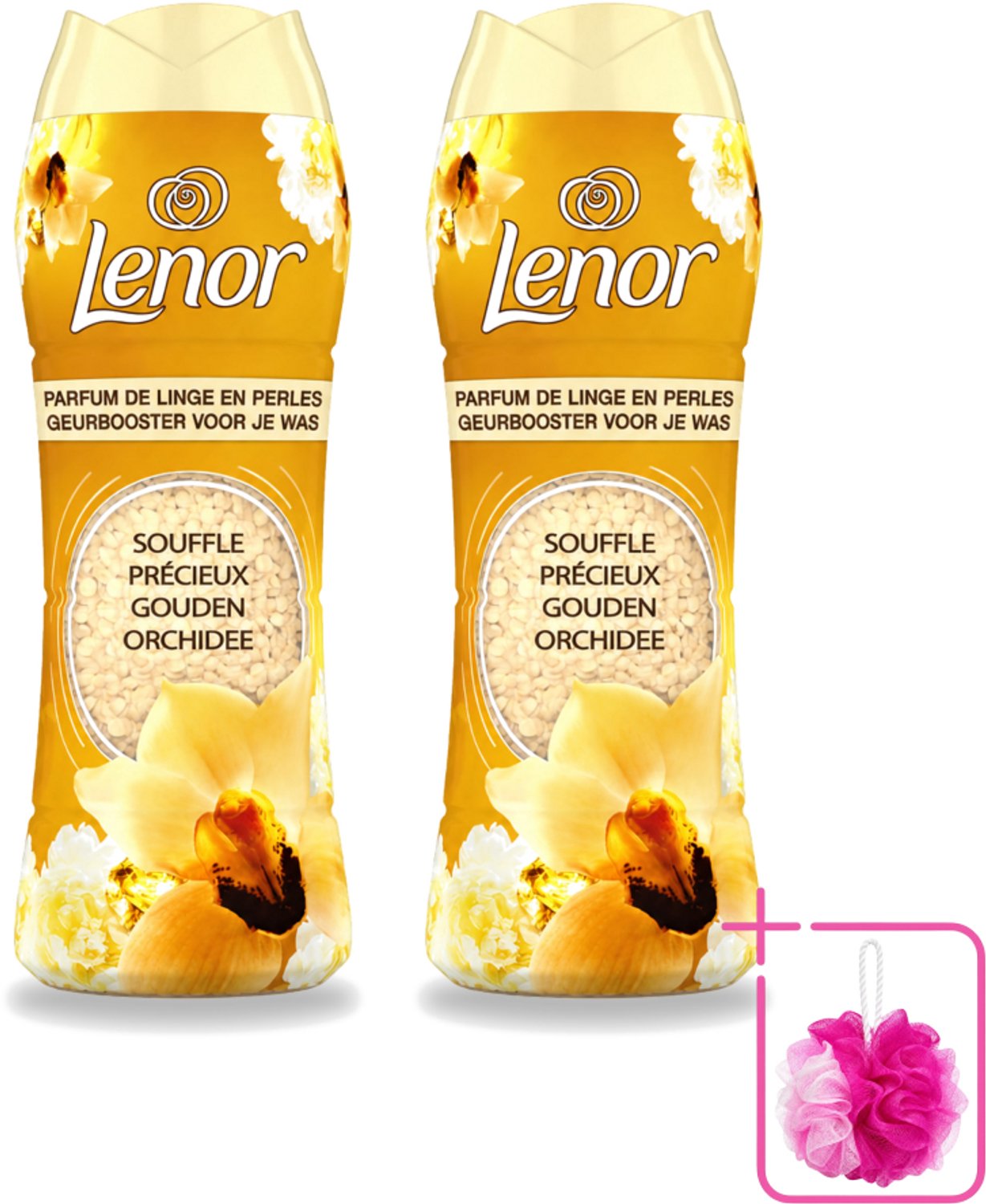 2 x Lenor - Geurbooster - Gouden Orchidee - 22 Wasbeurten - Bulkverpakking - Geurbooster was - Douchemop - Geur in was