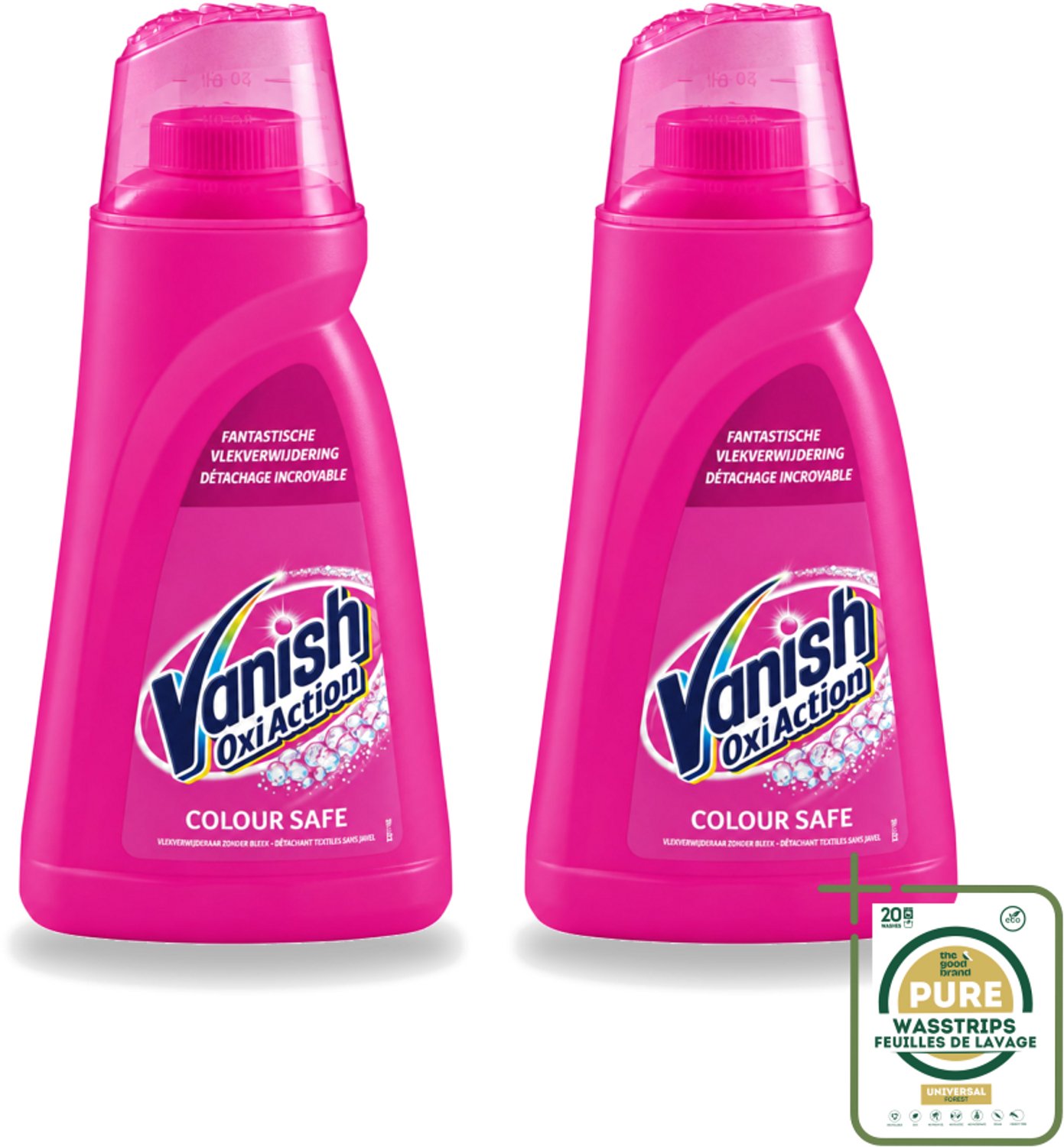 2 x Vanish Oxi Action - Veilige Kleur - Vlekkenverwijderaar Gel - Zonder Bleek - Gekleurde Was - 1 L - Wasstrips - Vlekkenverwijderaar - Vetvlekken - Olievlekken - Make-upvlekken - Tomatensausvlekken