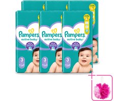 6 x Pampers – Luiers – Active Baby Maat 3 – 54 Luiers - Bulkverpakking - Baby luiers - Douchemop - Droge nachten