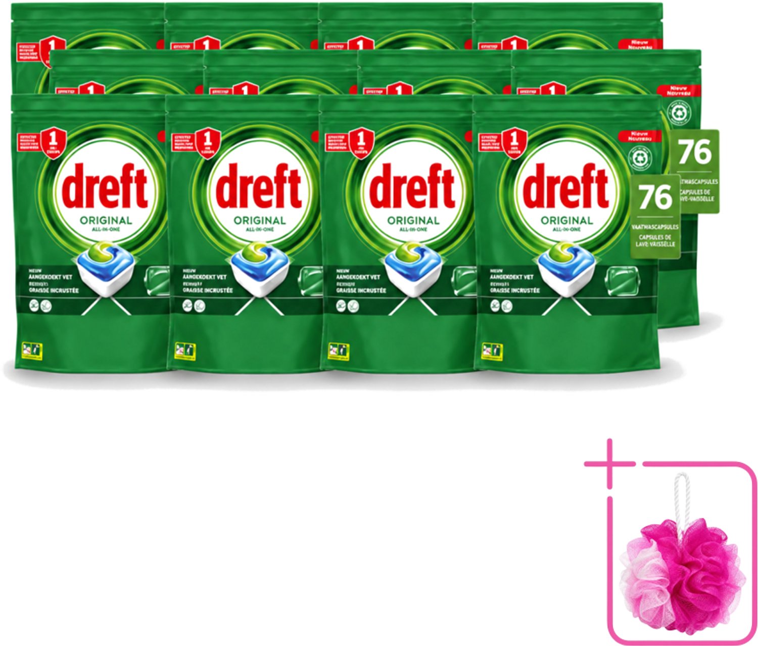 12 x Dreft – Vaatwascapsules – Original All-in-One – 76 Capsules - Bulkverpakking - Vaatwassen - Vaatwassen capsule