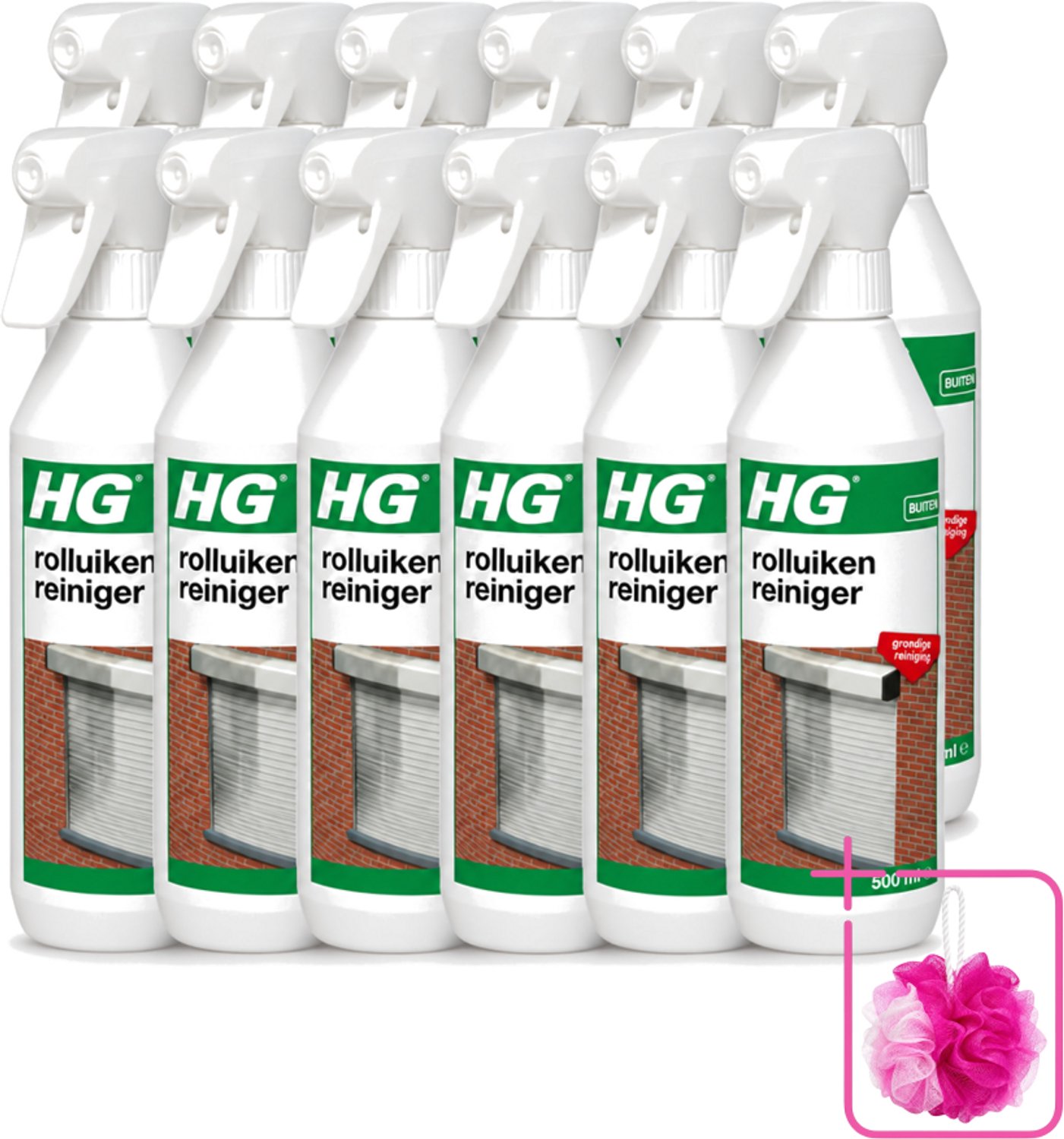 12 x HG - Rolluikenreiniger - Grondige Reiniging - 500 ml - Bulkverpakking - Rolluiken reinigen - Rolluiken reiniger