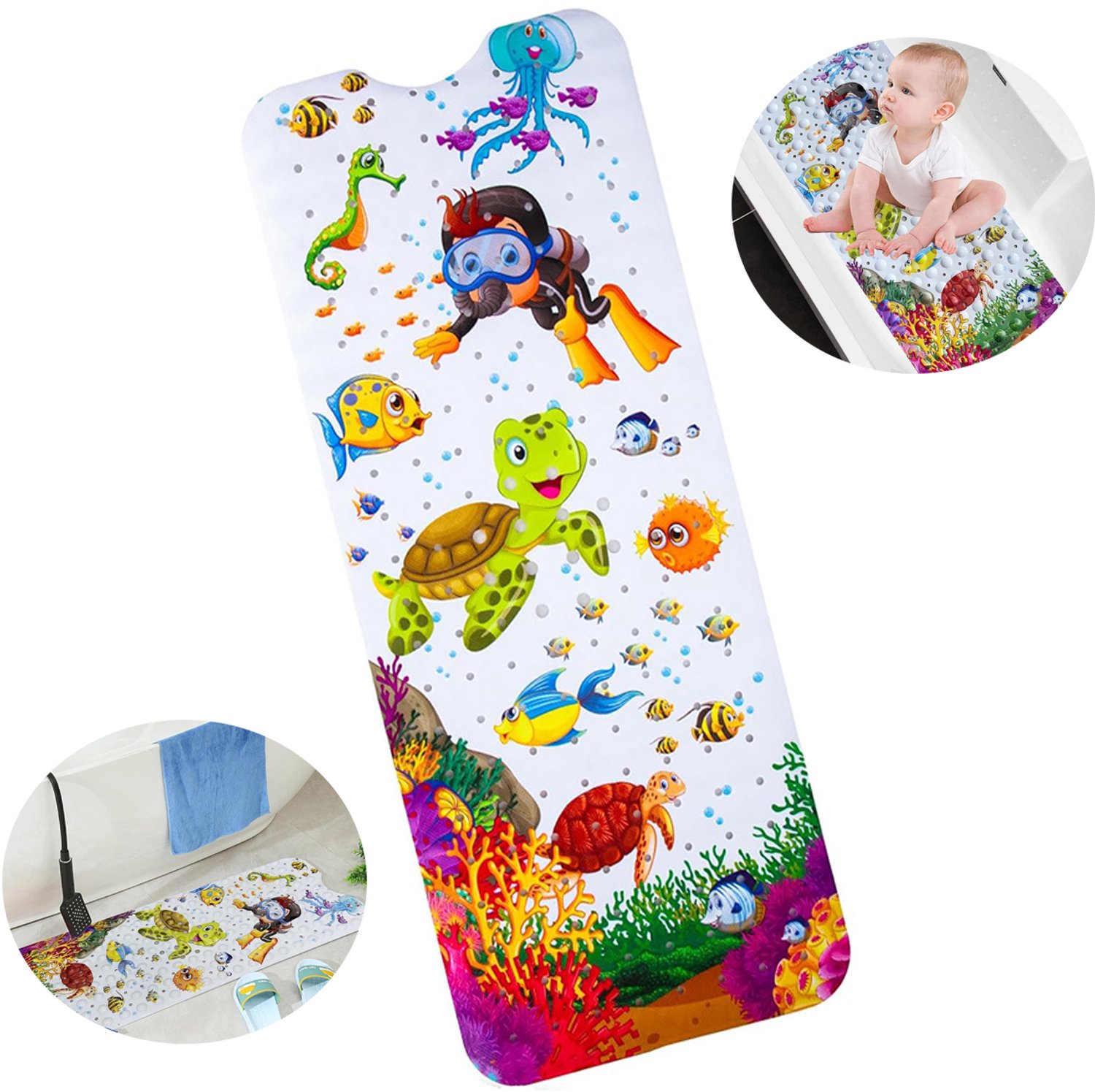 Antislip Badmat Kinderen 100x40cm - Ocean World