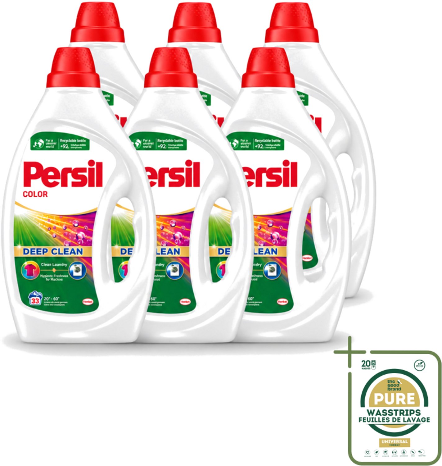 6 x Persil Color - Vloeibaar Wasmiddel - Gekleurde Was - 33 Wasbeurten - Wasstrips - Persil Color Gel - Vloeibaar Wasmiddel - Gekleurde Was - Vlekverwijdering - Wasmachine Frisheid