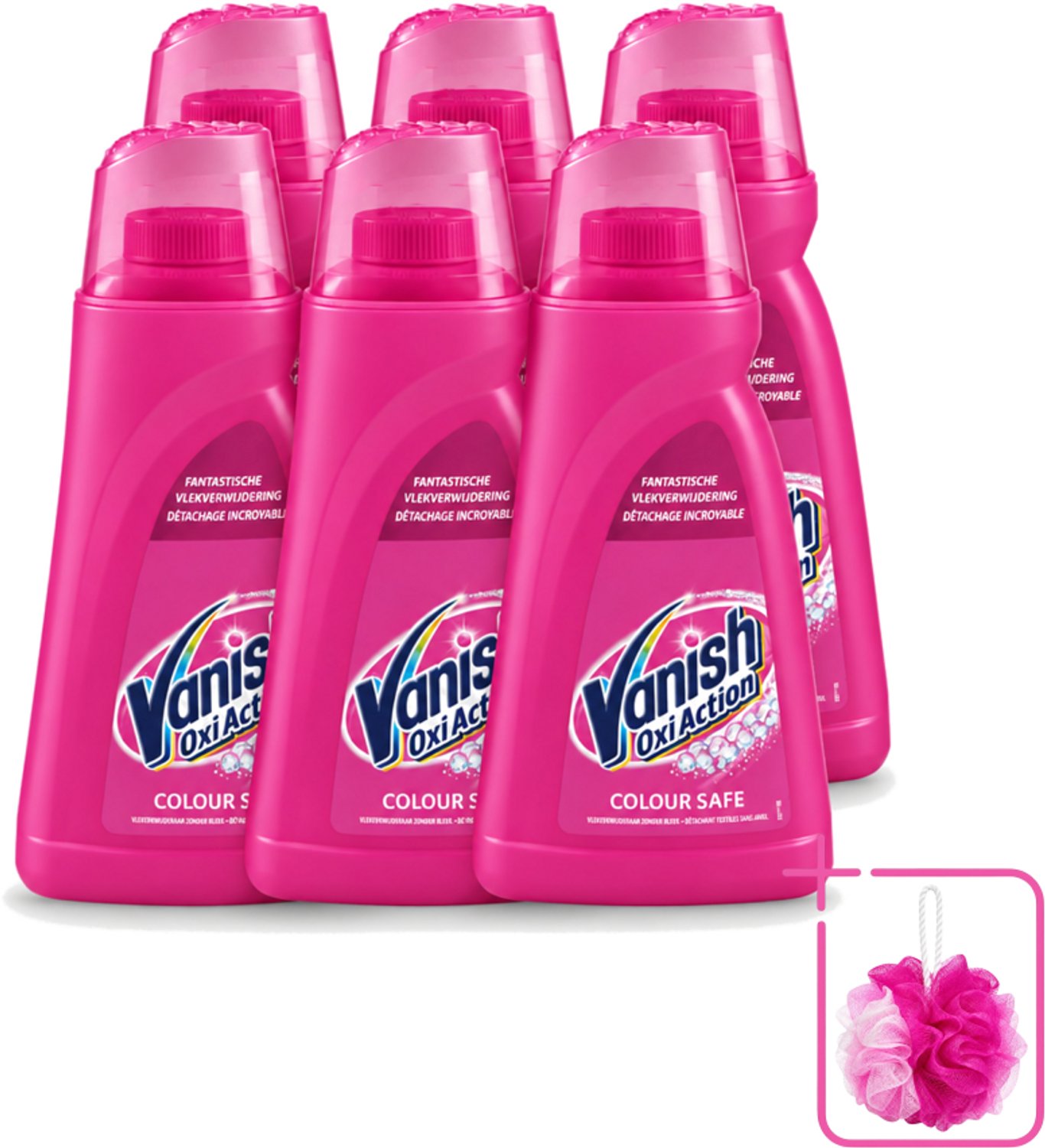 6 x Vanish Oxi Action - Veilige Kleur - Vlekkenverwijderaar Gel - Zonder Bleek - Gekleurde Was - 1 L - Bulkverpakking - Vlekkenverwijderaar - Douchemop - Vetvlekken