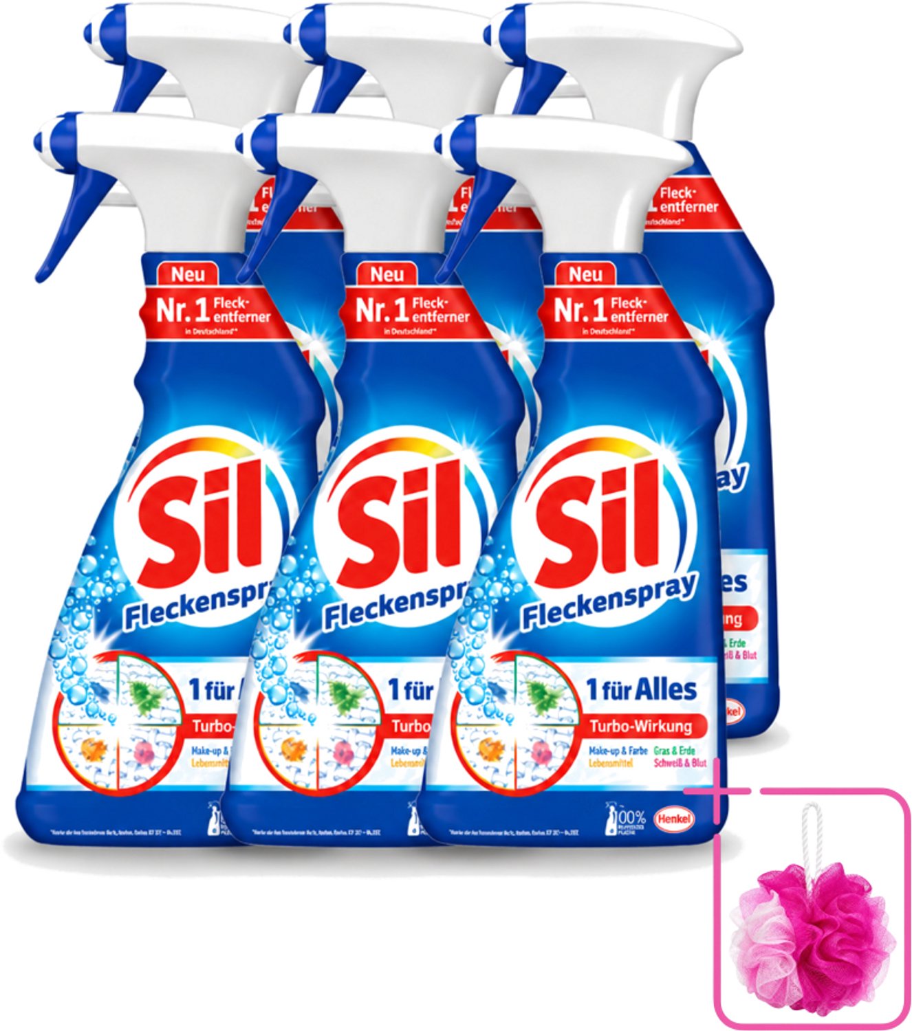6 x Sil - Vlekverwijderaar - Spray - 500 ml - Bulkverpakking - Vlekverwijderaar - Douchemop - Wasmiddel