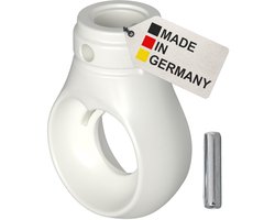 BAUHELD Luifeloog 12mm kunststof (Made in Germany) - houder voor luifelslinger met kogelhaak - zwengeloog in verkeerswit - RAL9016 - met spanpen - sti