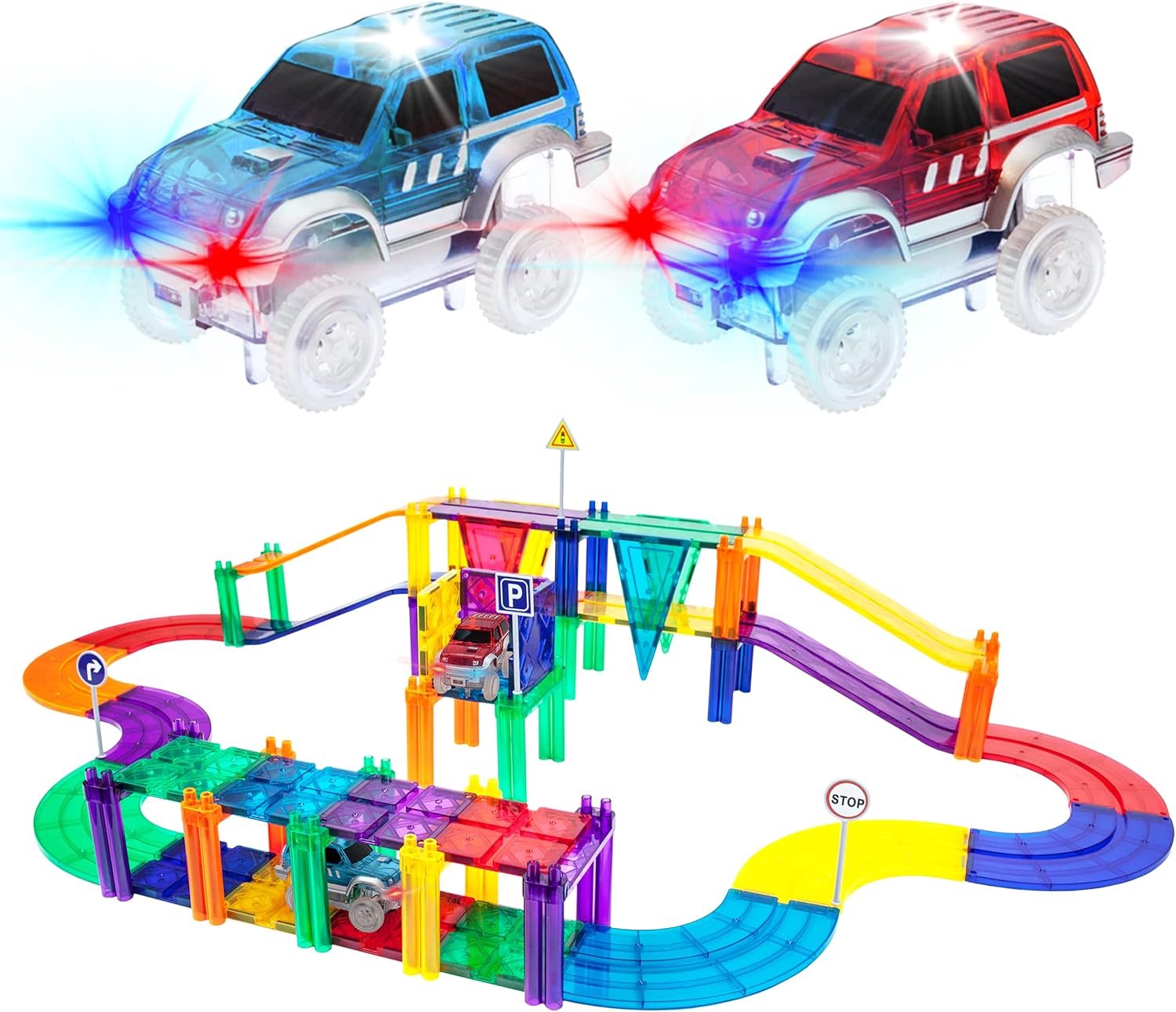 QEVA Magnetic Tiles - Magnetische Tegels - Magnetisch Speelgoed - Transparant - 13cm x 31cm x 11cm