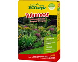 ECOstyle Tuinmest Organische Meststof - Border & Siertuin - Natuurlijke Meststof Gazon - 120 Dagen Voeding- 100 M² - 10 KG