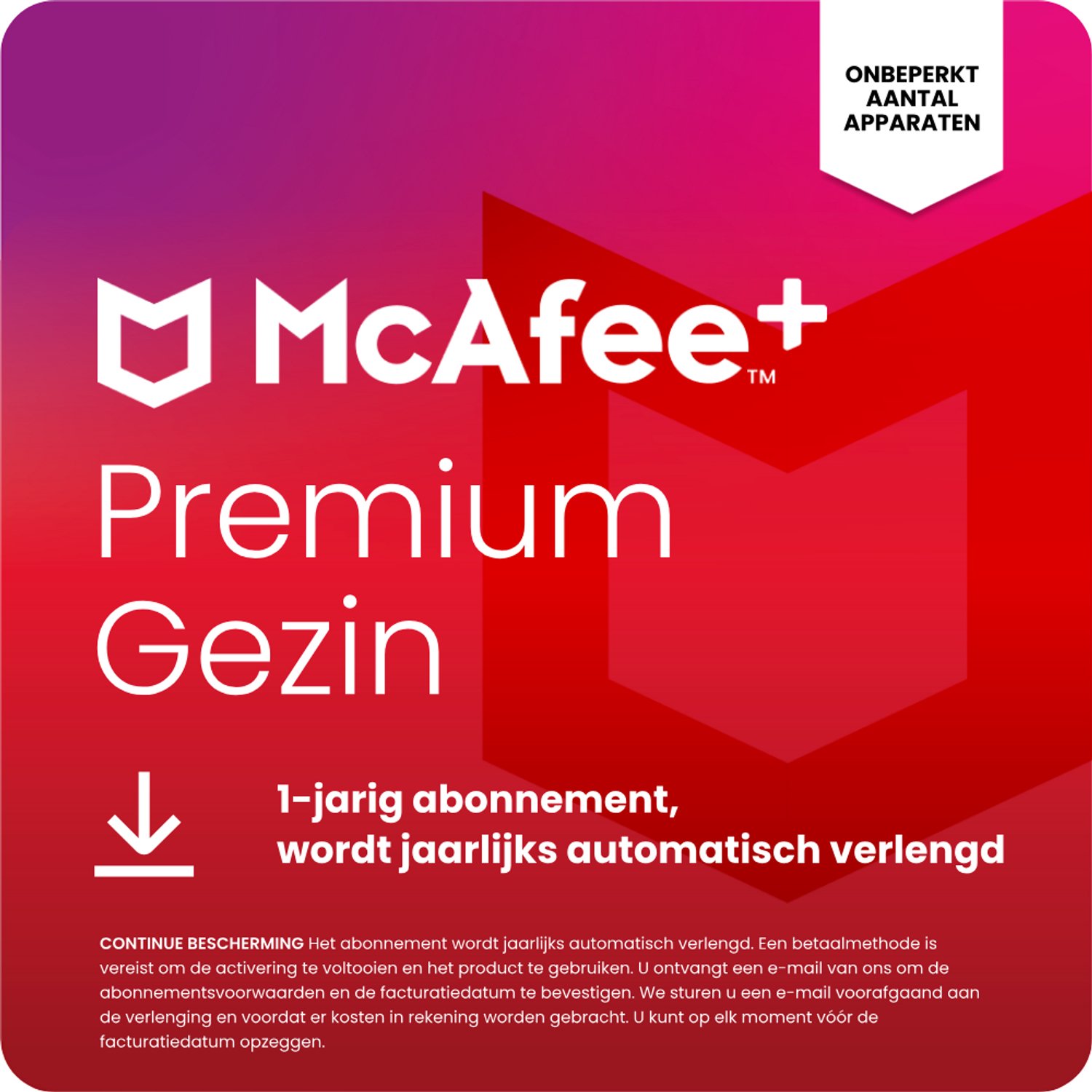 Bol.com McAfee+ Premium - Familie - Onbeperkt Aantal Apparaten - 1 Jaar - NL - Download aanbieding