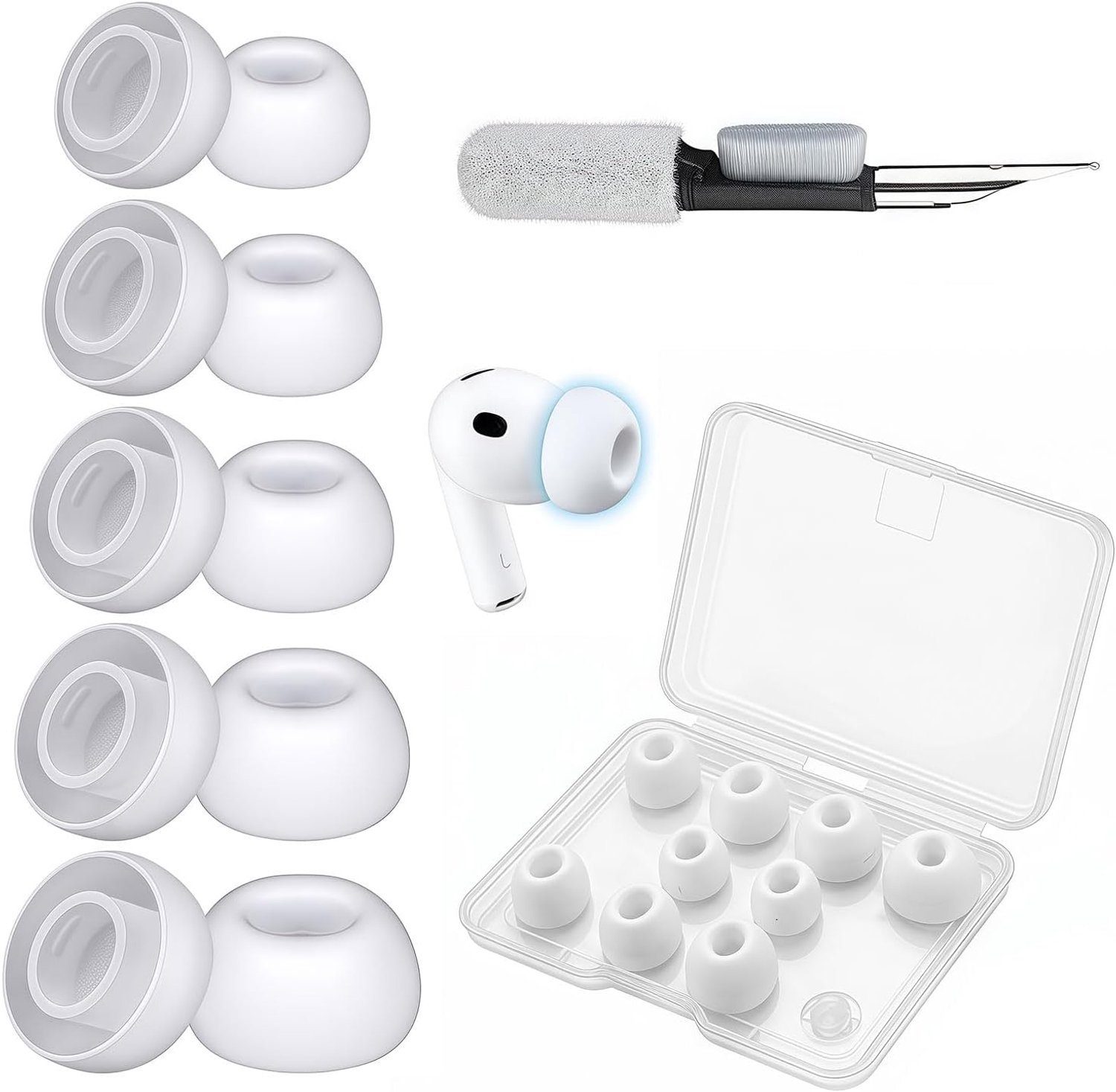 siliconen oordopjes XS–L - vervangende ear tips - noise cancelling - voor comfortabele pasvorm - ShopVlot