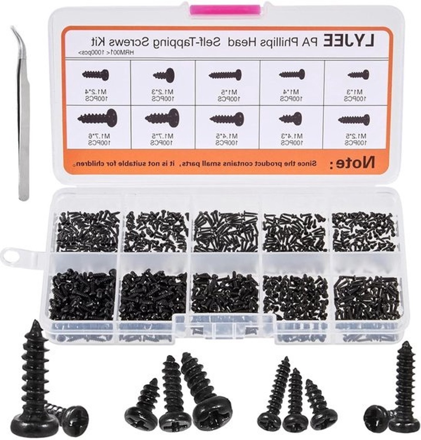 Kleine Schroeven - Miniatuur Schroeven - Apparaten Reparatie - Groot Assortiment - 1000 Stuks - Goud